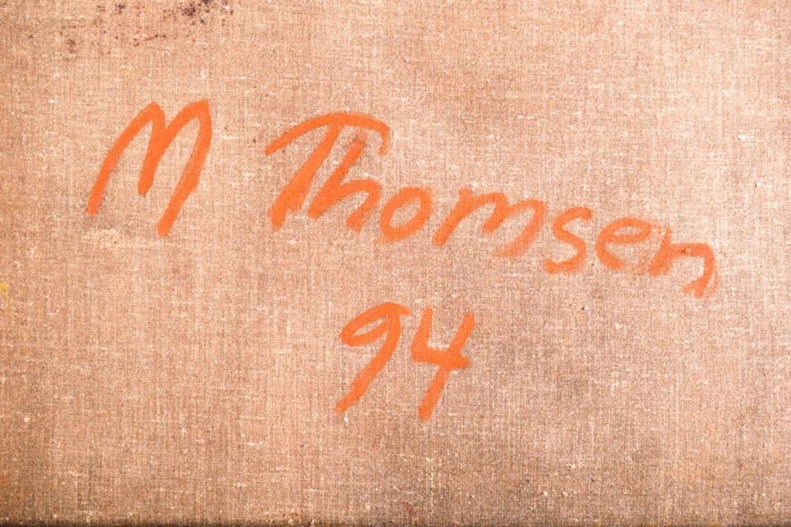Late 20th Century Abstract Painting by Danish Artist M. Thomsen in 1994 For Sale