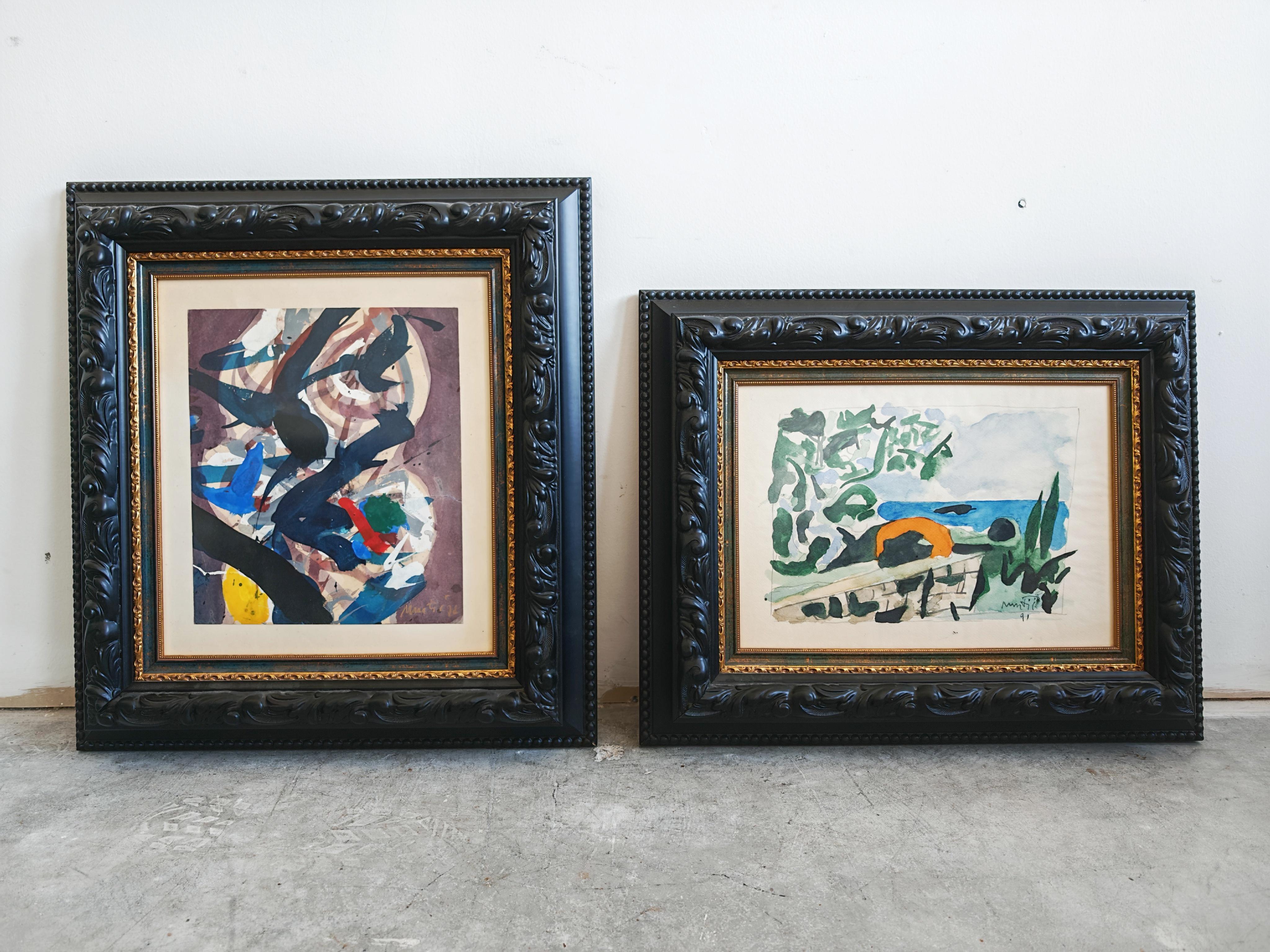 Abstraktes Gemälde von Edo Murtić, Aquarell, Jugoslawien 1978 im Angebot 4