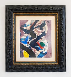 Abstract painting by Edo Murtić, aquarelle, Yugoslavia 1978