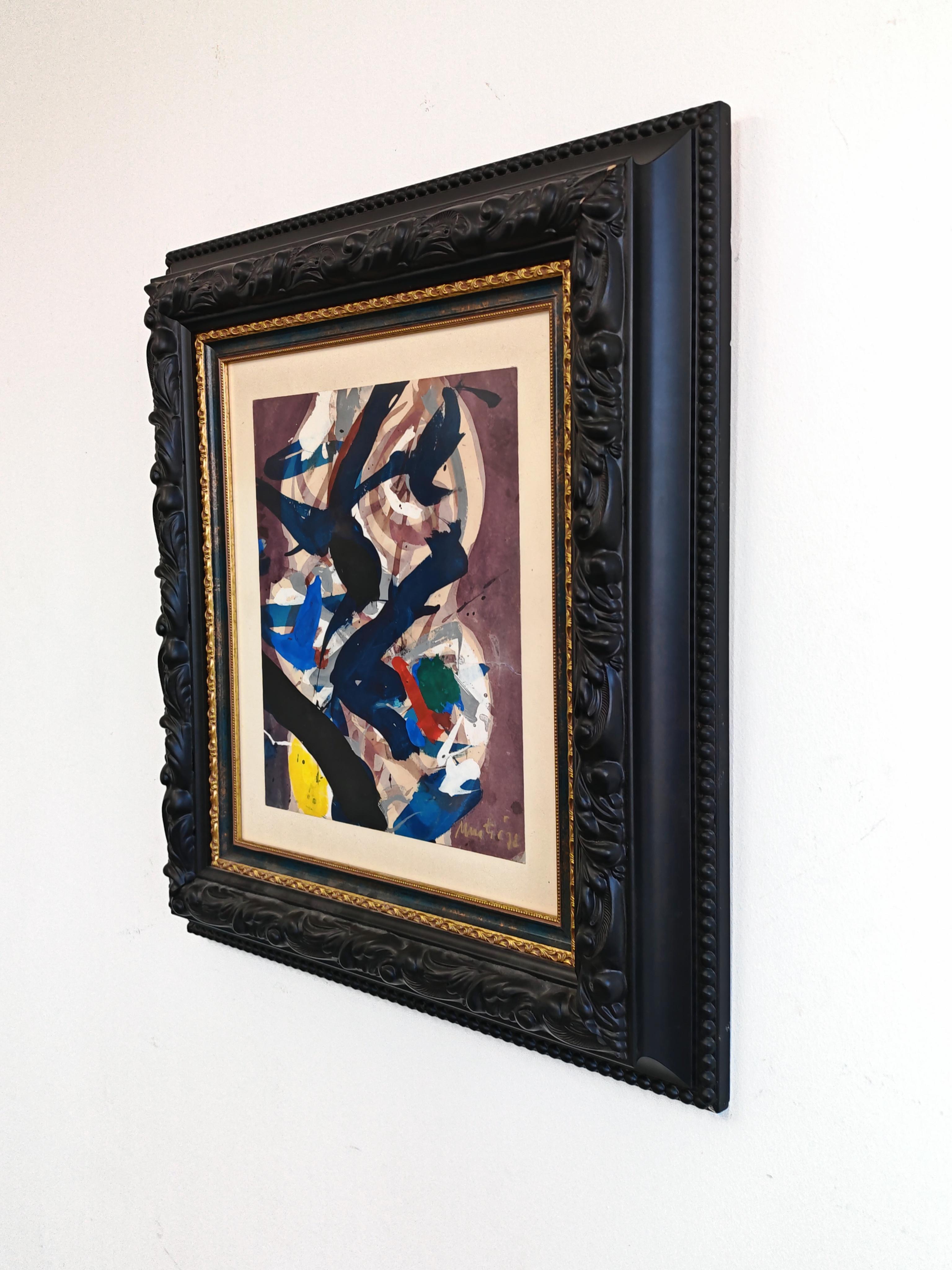 Abstraktes Gemälde von Edo Murtić, Aquarell, Jugoslawien 1978 im Zustand „Gut“ im Angebot in Beograd, RS