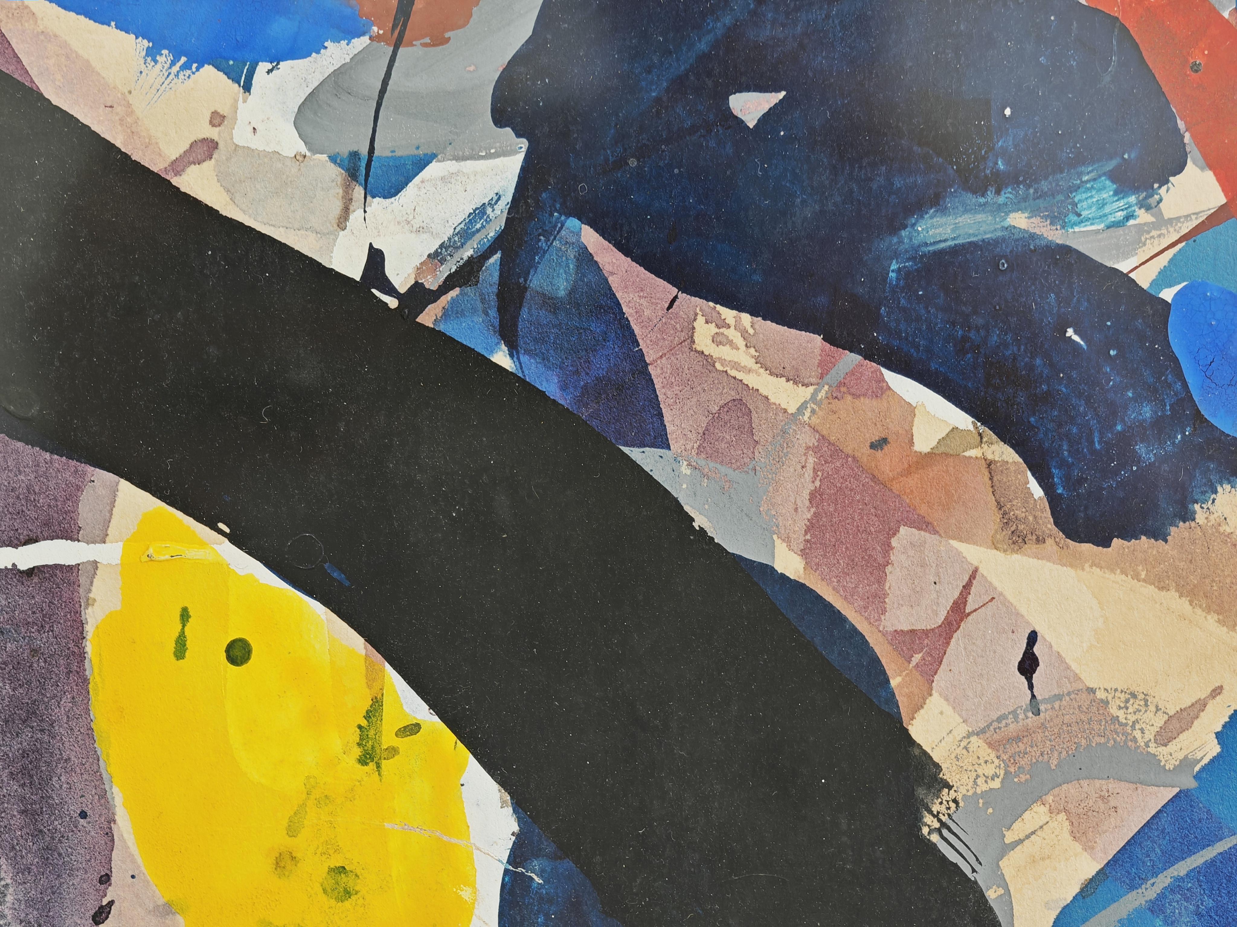 Abstraktes Gemälde von Edo Murtić, Aquarell, Jugoslawien 1978 im Angebot 2