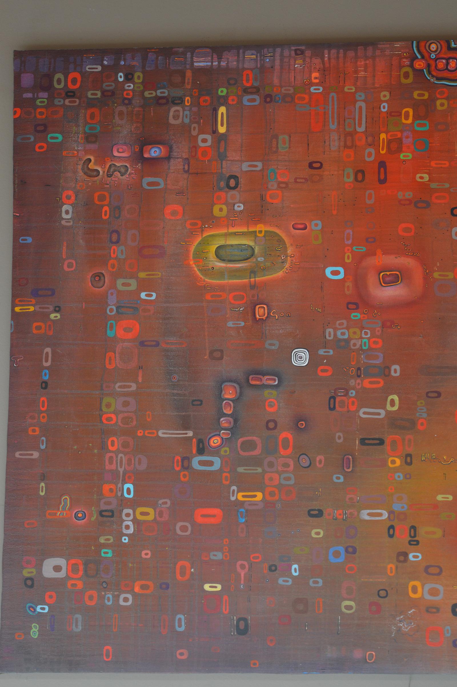 Abstraktes Gemälde in Öl auf Leinwand von Fernando Jaramillo (Kolumbianer, geb. 1966).