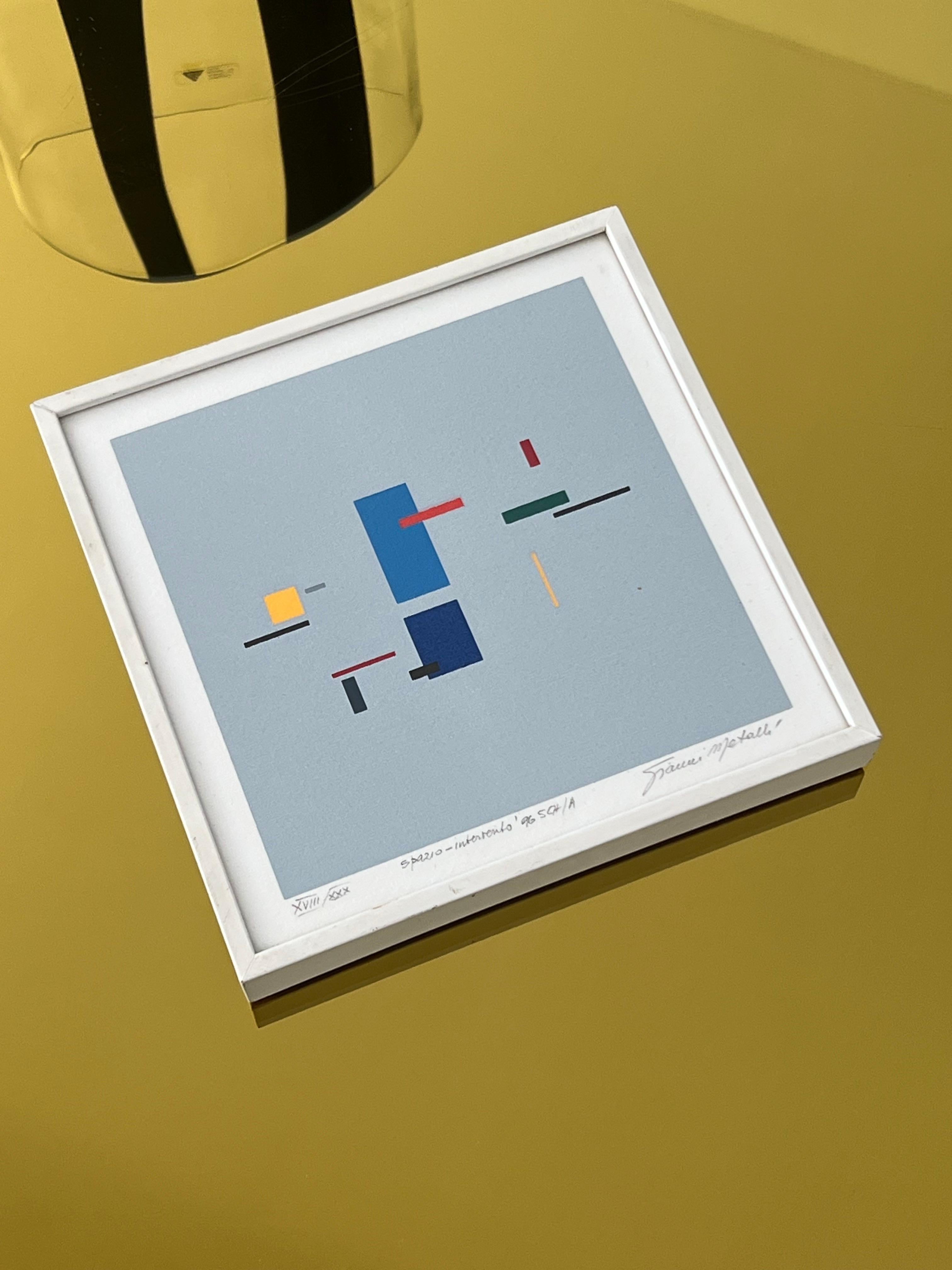 Abstrakte Malerei von Gianni Metalli, rationalistische Kunst Acryl auf Papier im Angebot 4