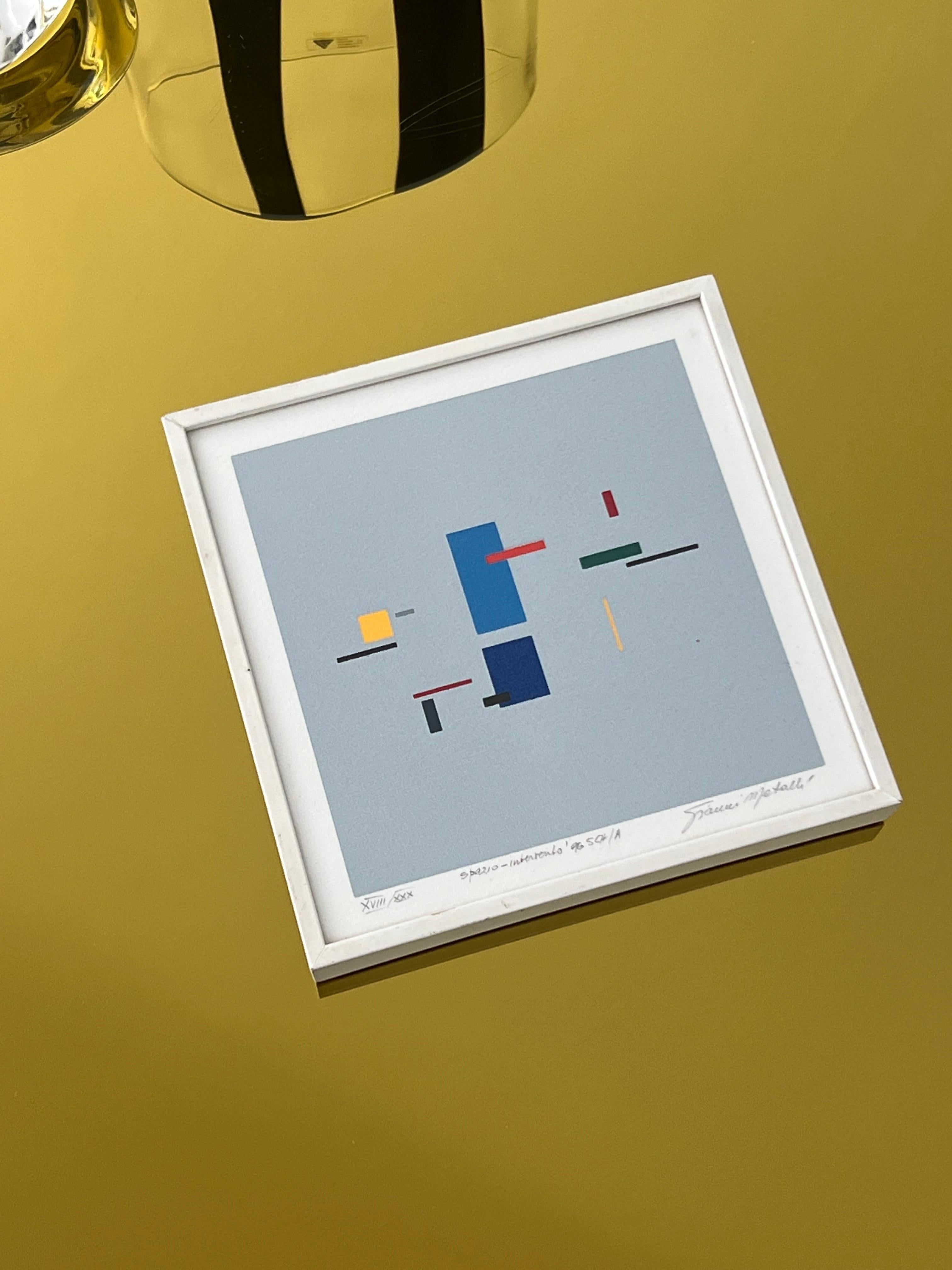 Abstrakte Malerei von Gianni Metalli, rationalistische Kunst Acryl auf Papier im Angebot 5