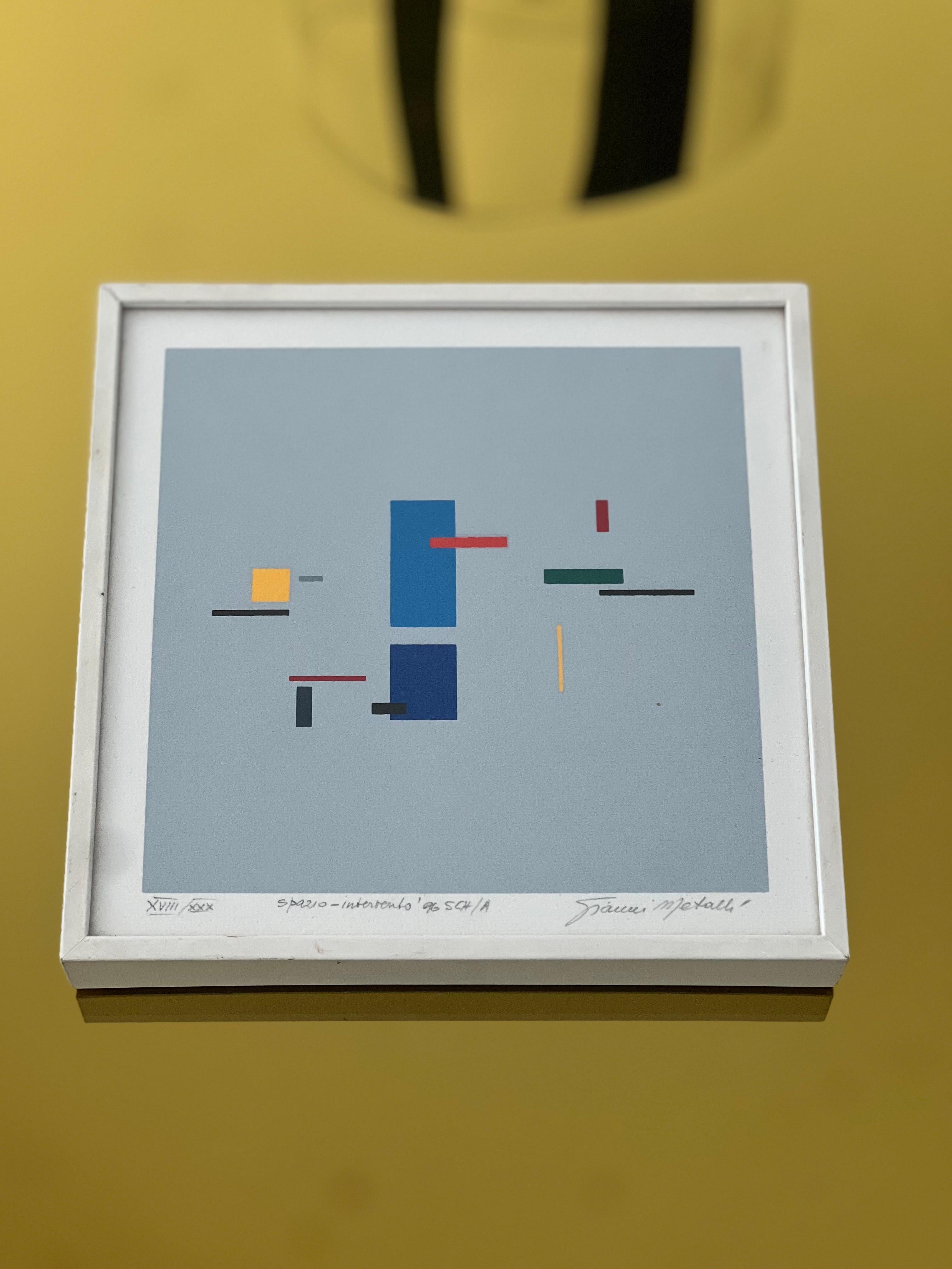 Abstrakte Malerei von Gianni Metalli, rationalistische Kunst Acryl auf Papier im Angebot 6