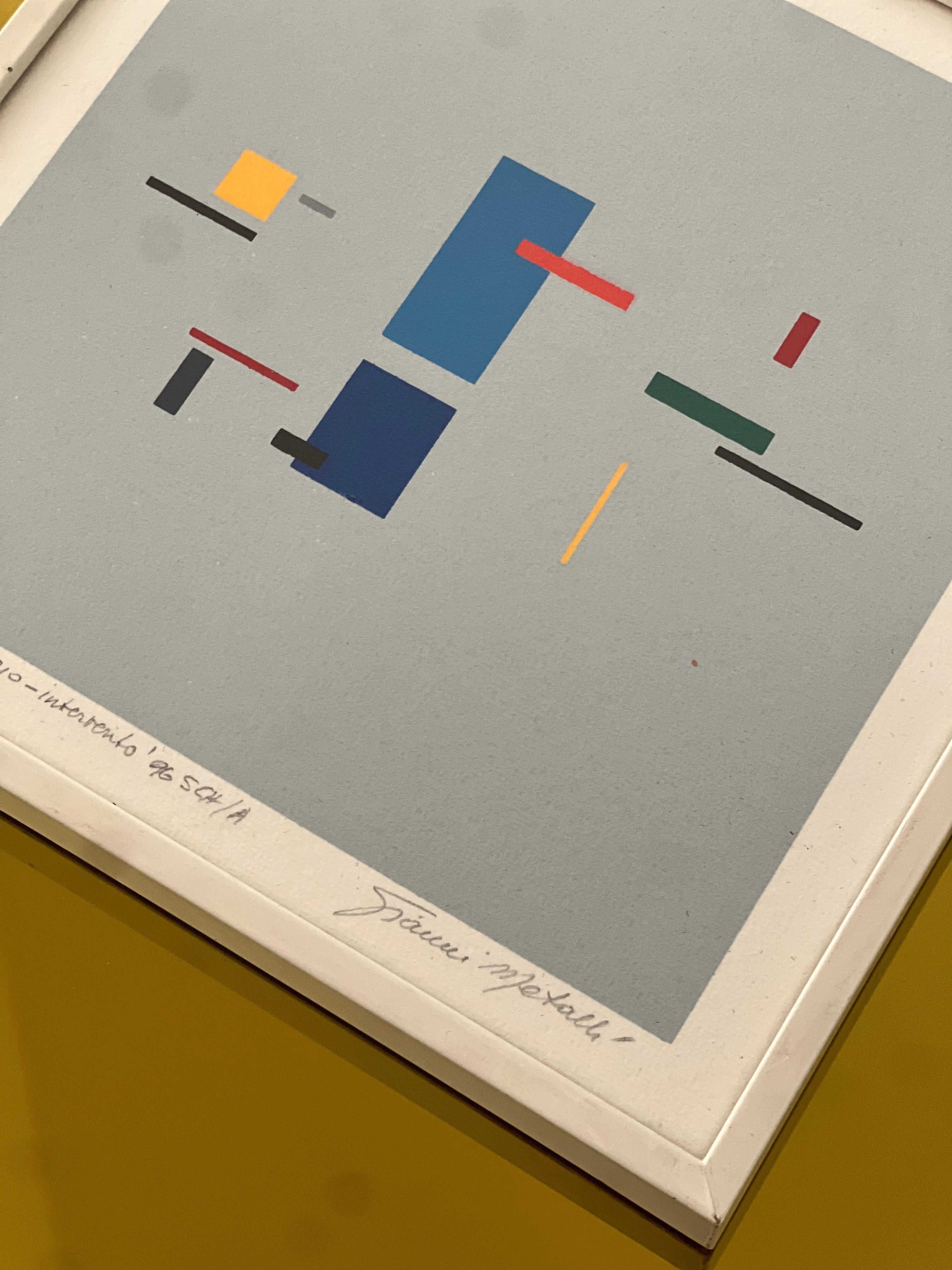 Abstrakte Malerei von Gianni Metalli, rationalistische Kunst Acryl auf Papier im Angebot 7