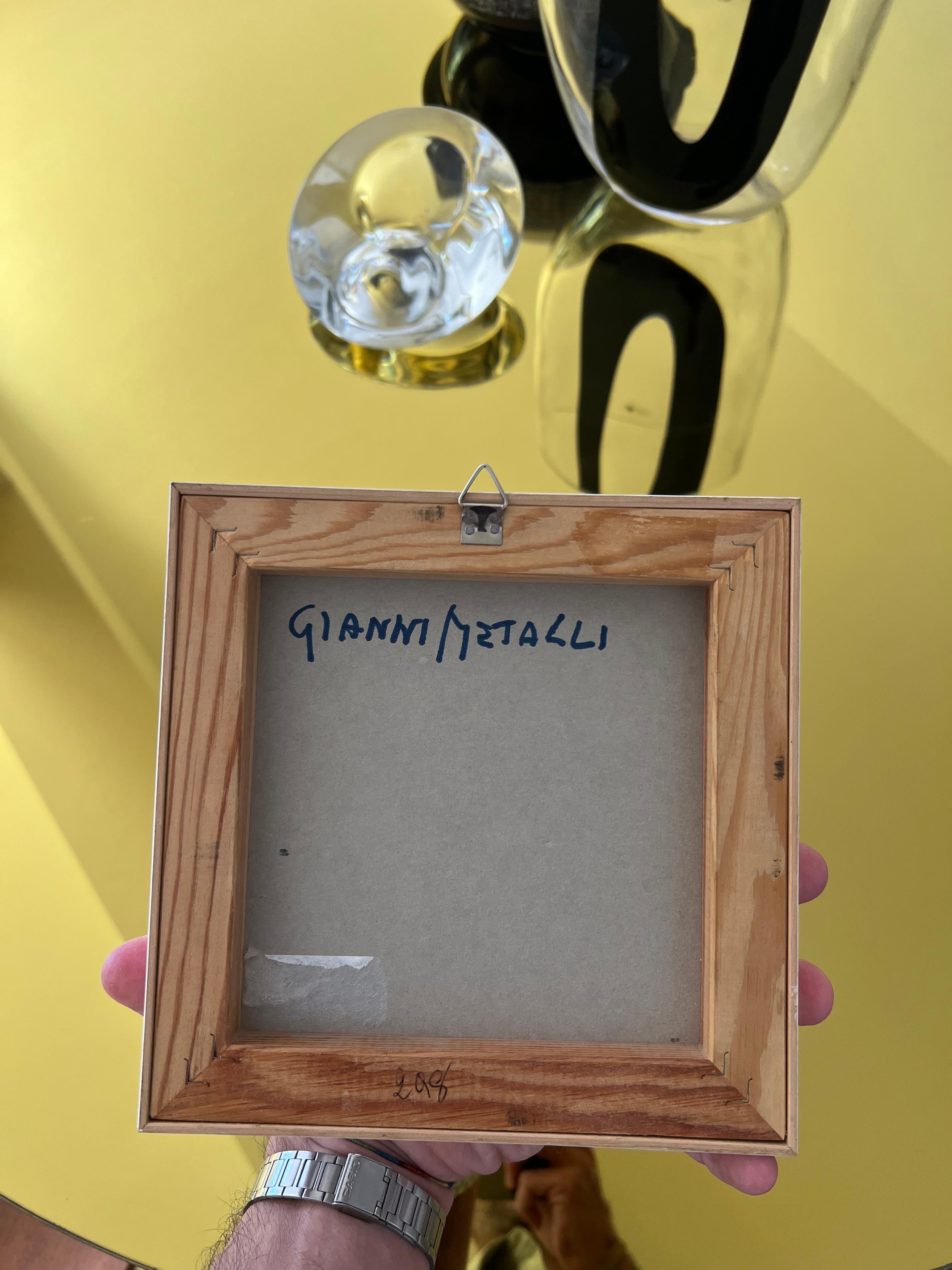 Abstrakte Malerei von Gianni Metalli, rationalistische Kunst Acryl auf Papier im Angebot 8