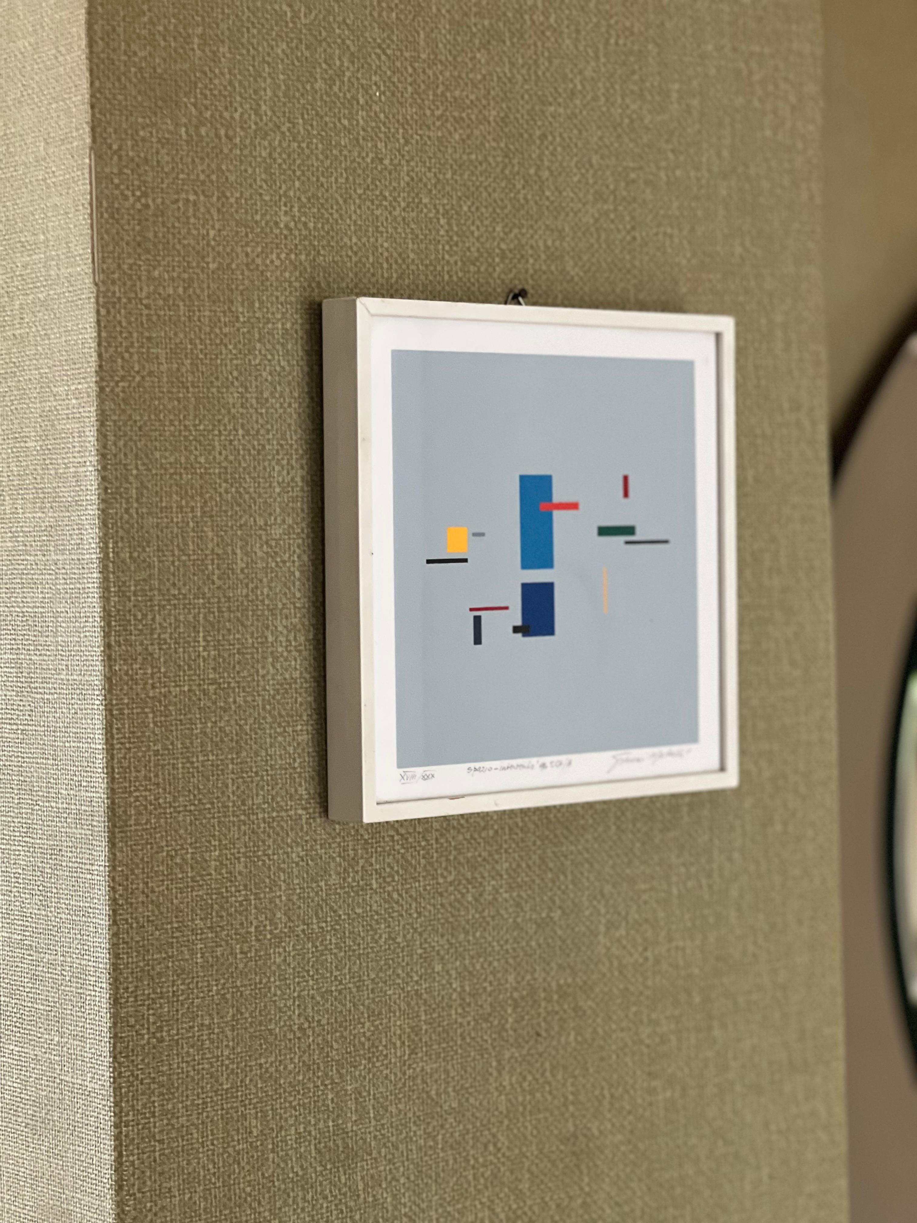 Abstrakte Malerei von Gianni Metalli, rationalistische Kunst Acryl auf Papier (Italienisch) im Angebot