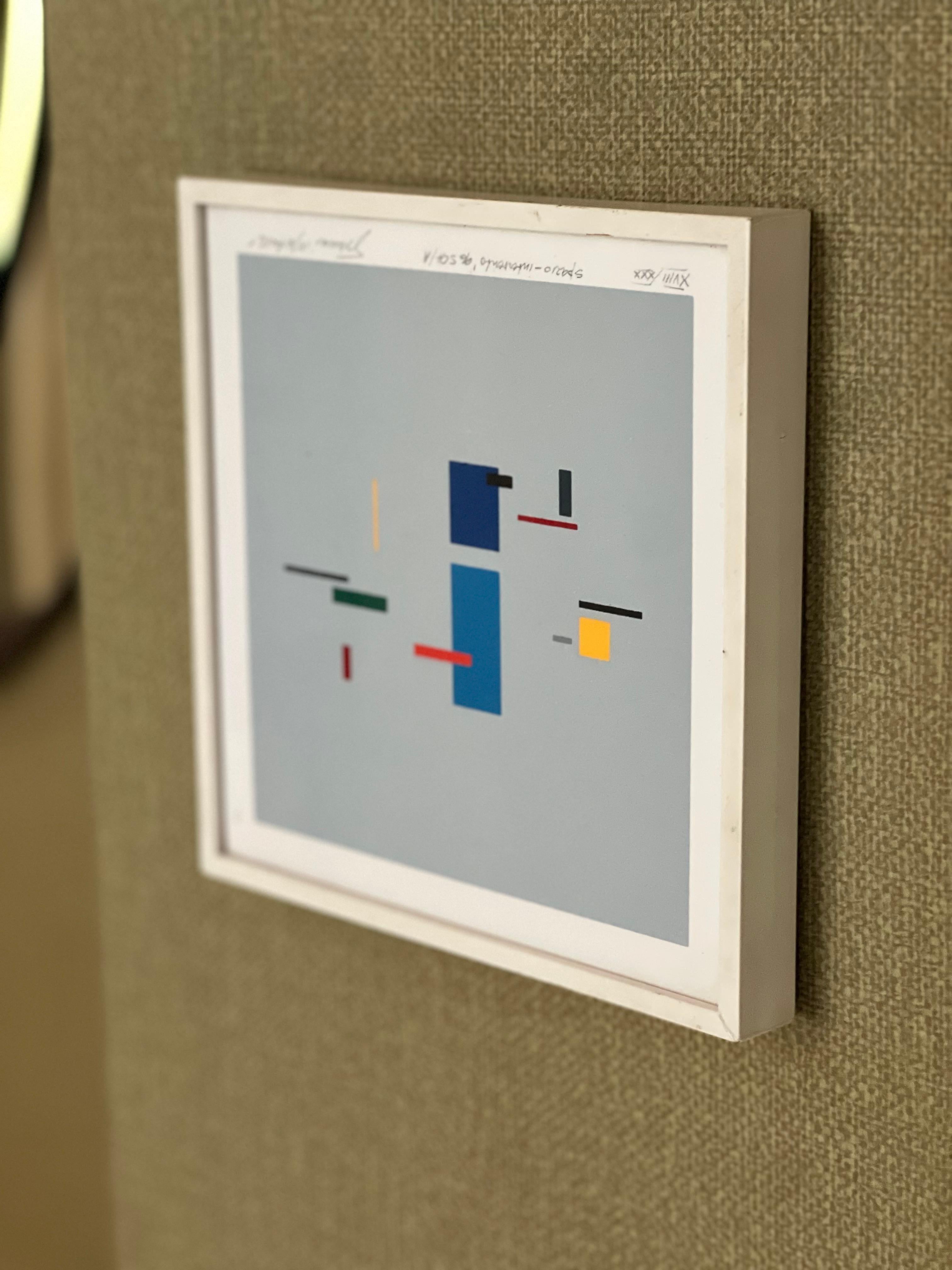 Abstrakte Malerei von Gianni Metalli, rationalistische Kunst Acryl auf Papier im Zustand „Gut“ im Angebot in Milano, IT