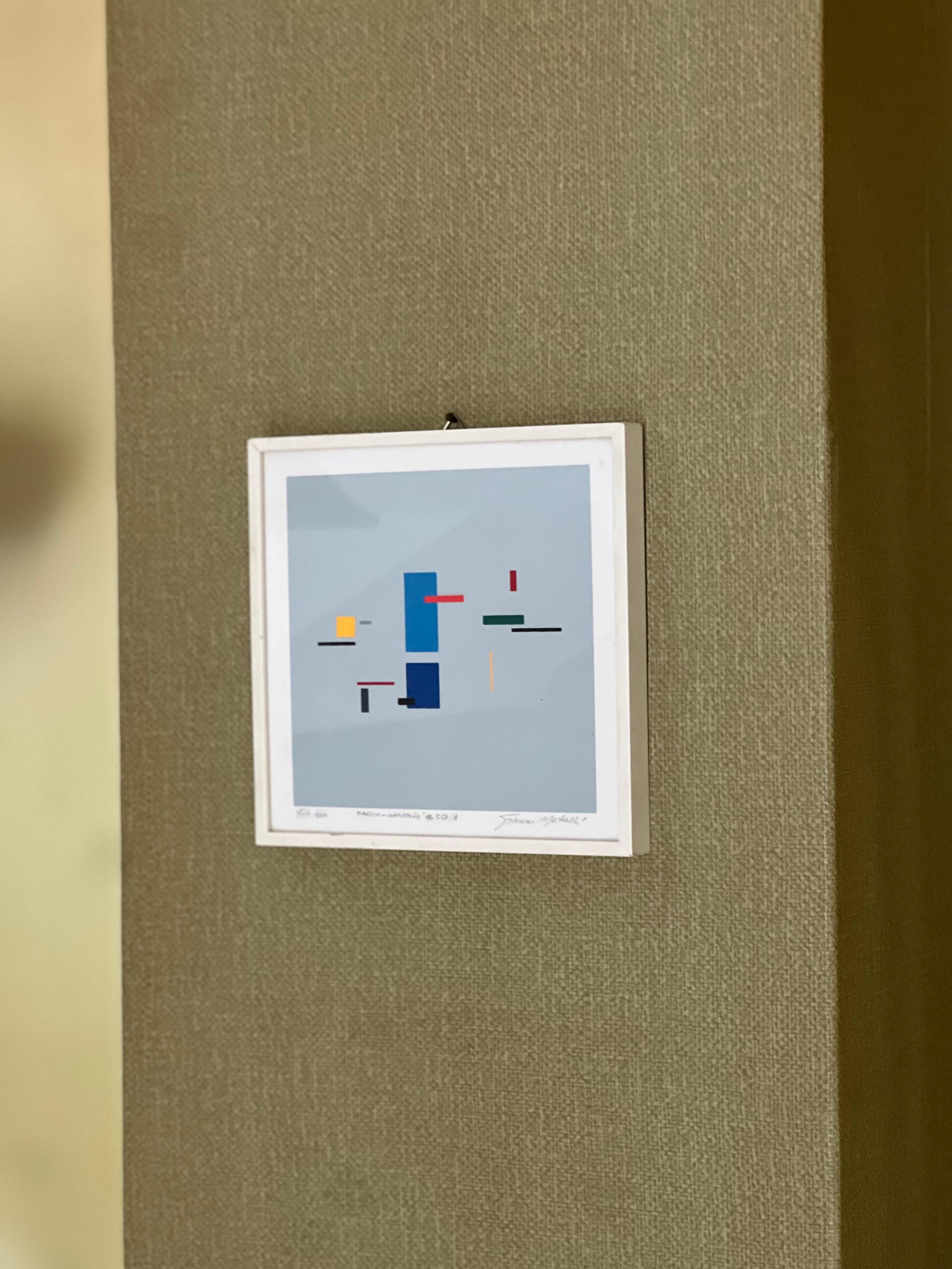 Abstrakte Malerei von Gianni Metalli, rationalistische Kunst Acryl auf Papier im Angebot 1