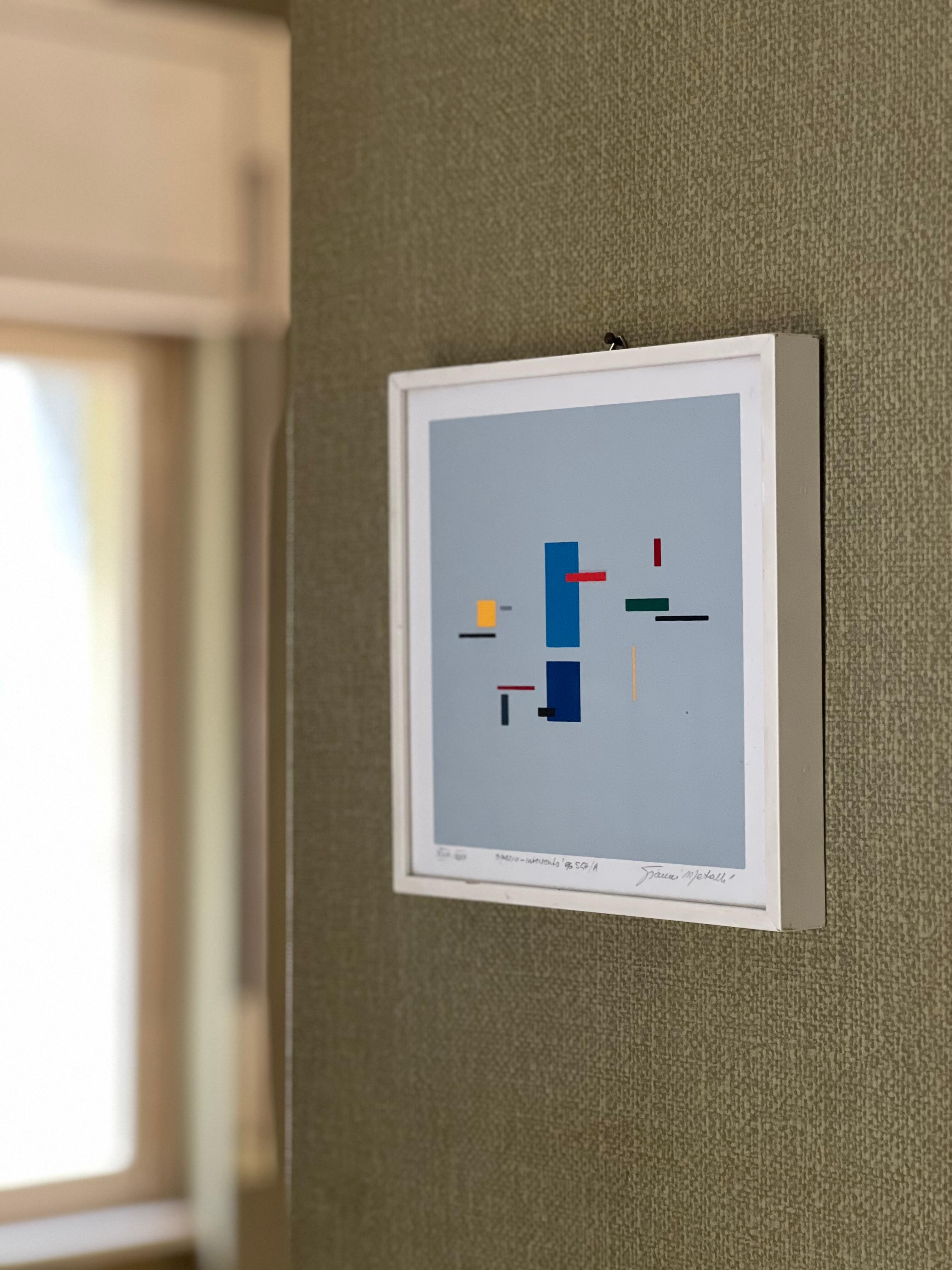 Abstrakte Malerei von Gianni Metalli, rationalistische Kunst Acryl auf Papier im Angebot 2