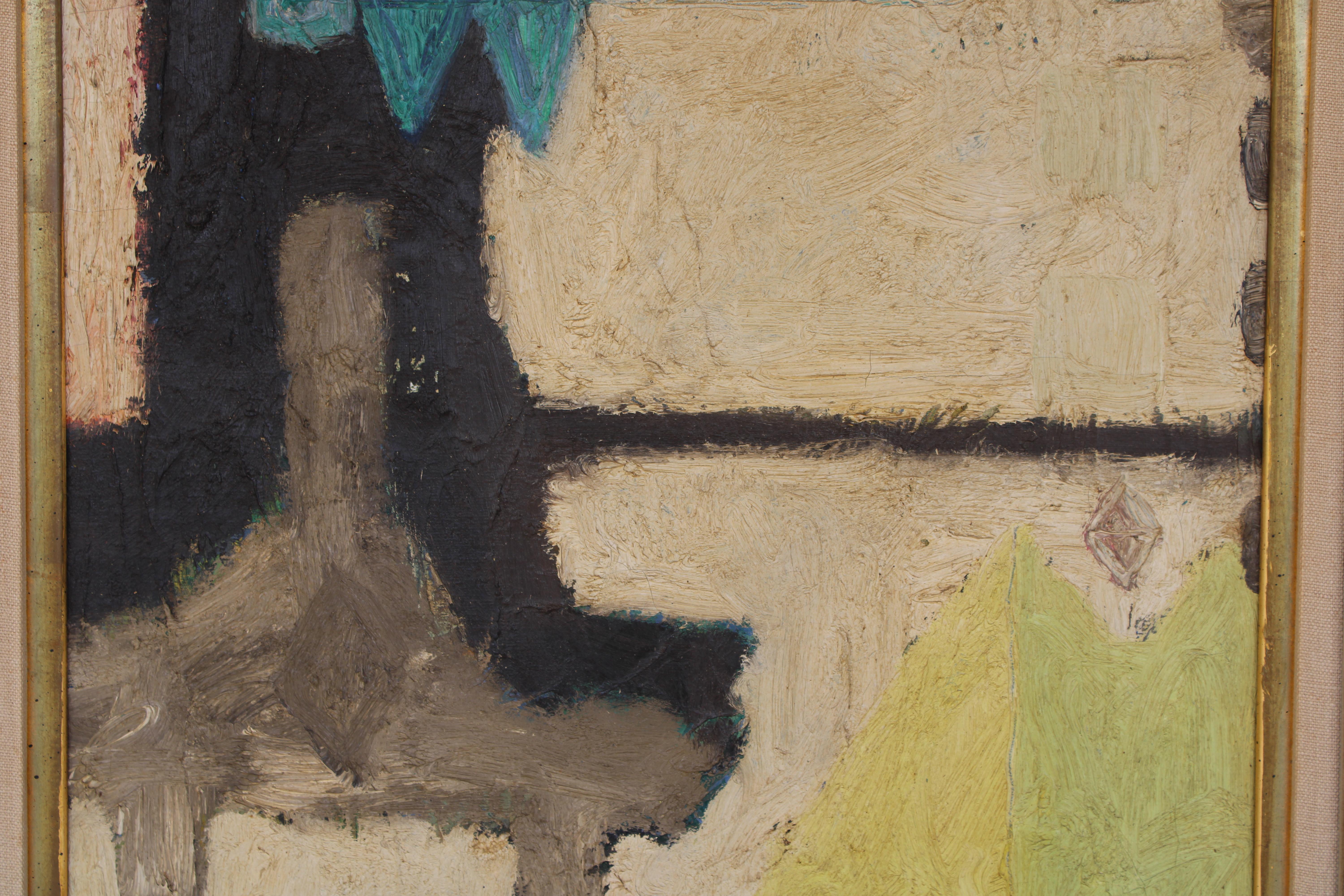 Abstraktes Gemälde von Gilbert Henderson (1925- ) (Leinwand) im Angebot
