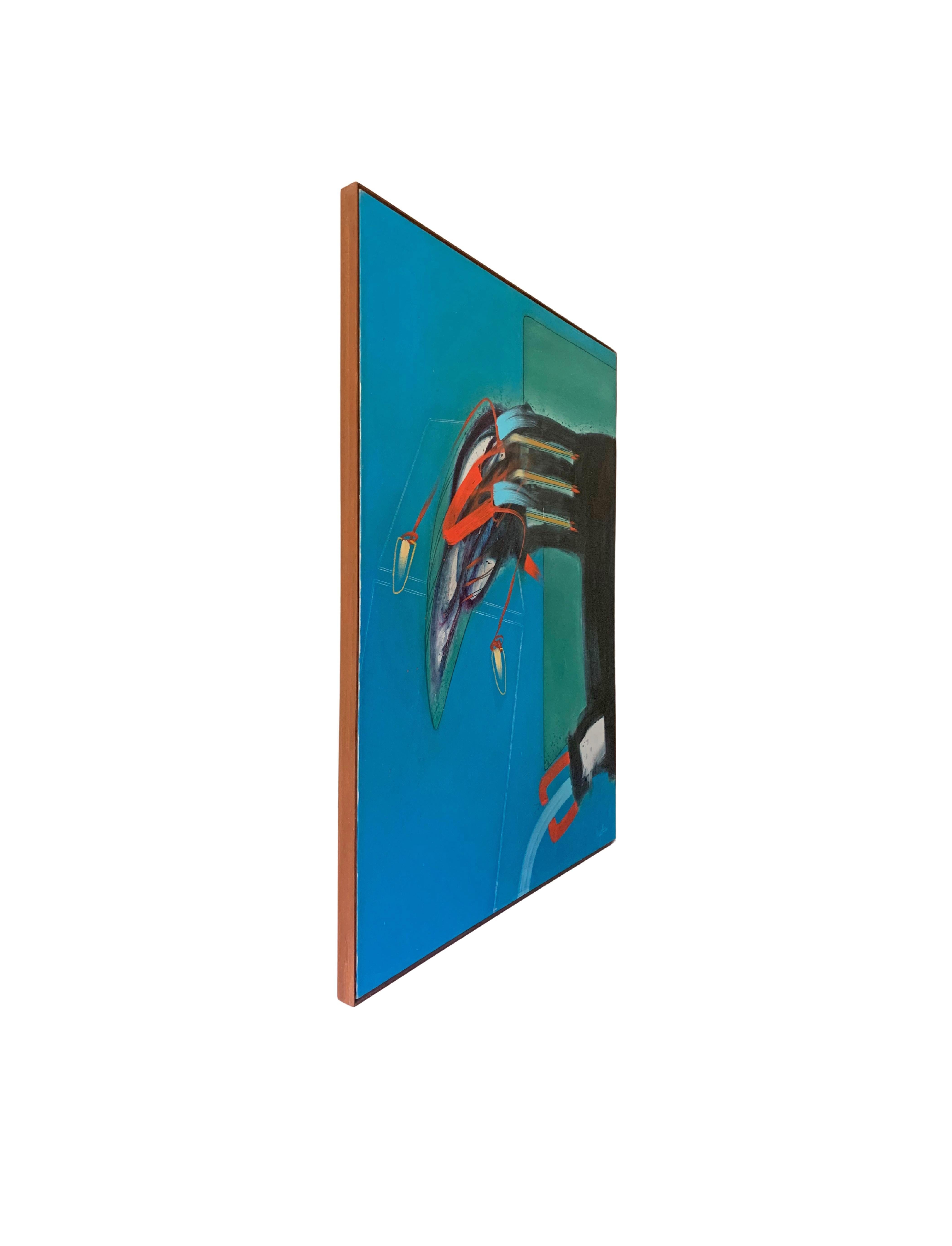 Leuchtend farbenfrohes abstraktes Gemälde des zeitgenössischen Künstlers Hugo Newton (Moderne) im Angebot