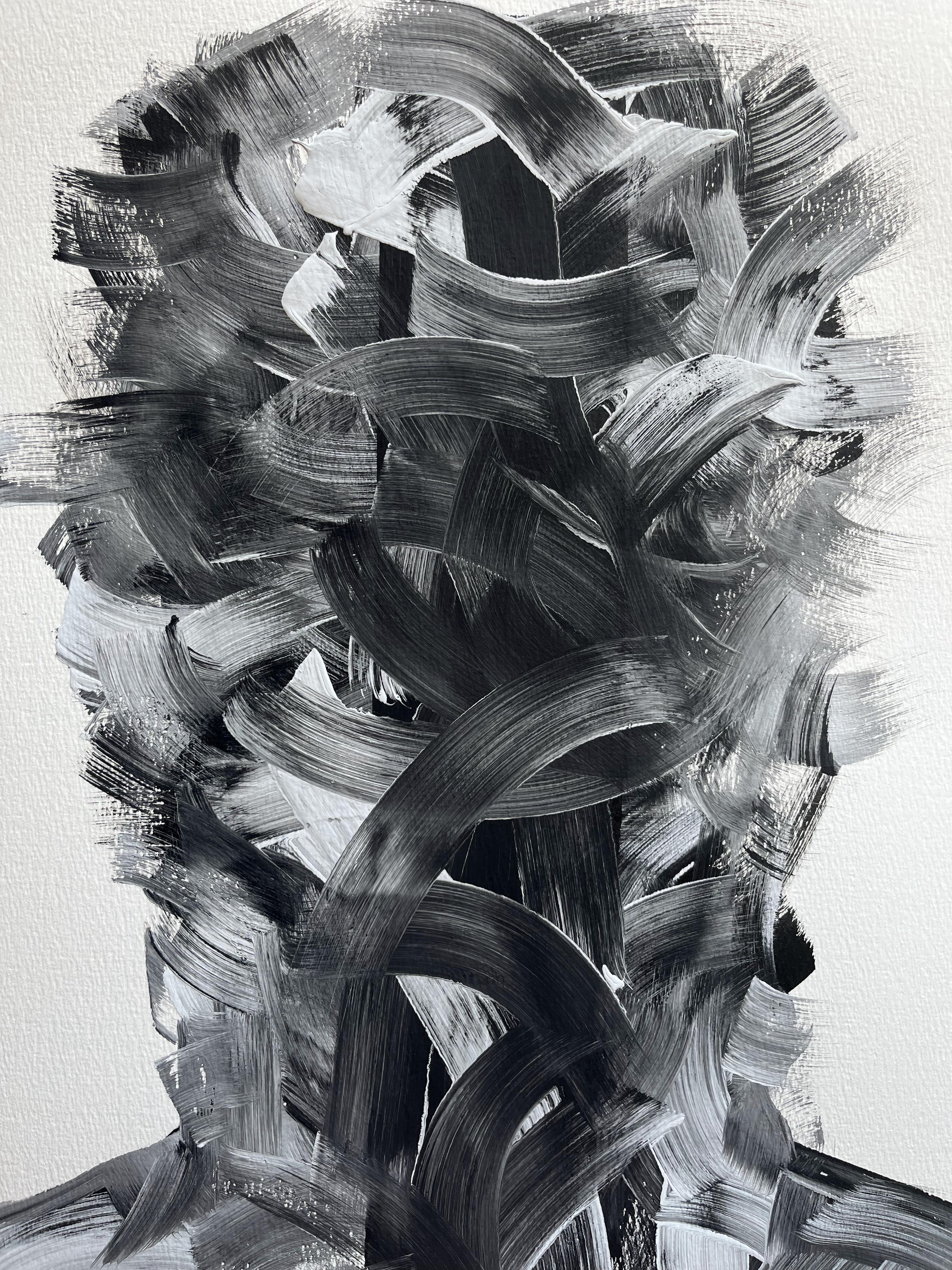 Iñaki Moreno Abstraktes Gemälde 2022 Acrylfarbe Breite 73 Höhe 93 Tiefe 4 (Expressionismus) im Angebot
