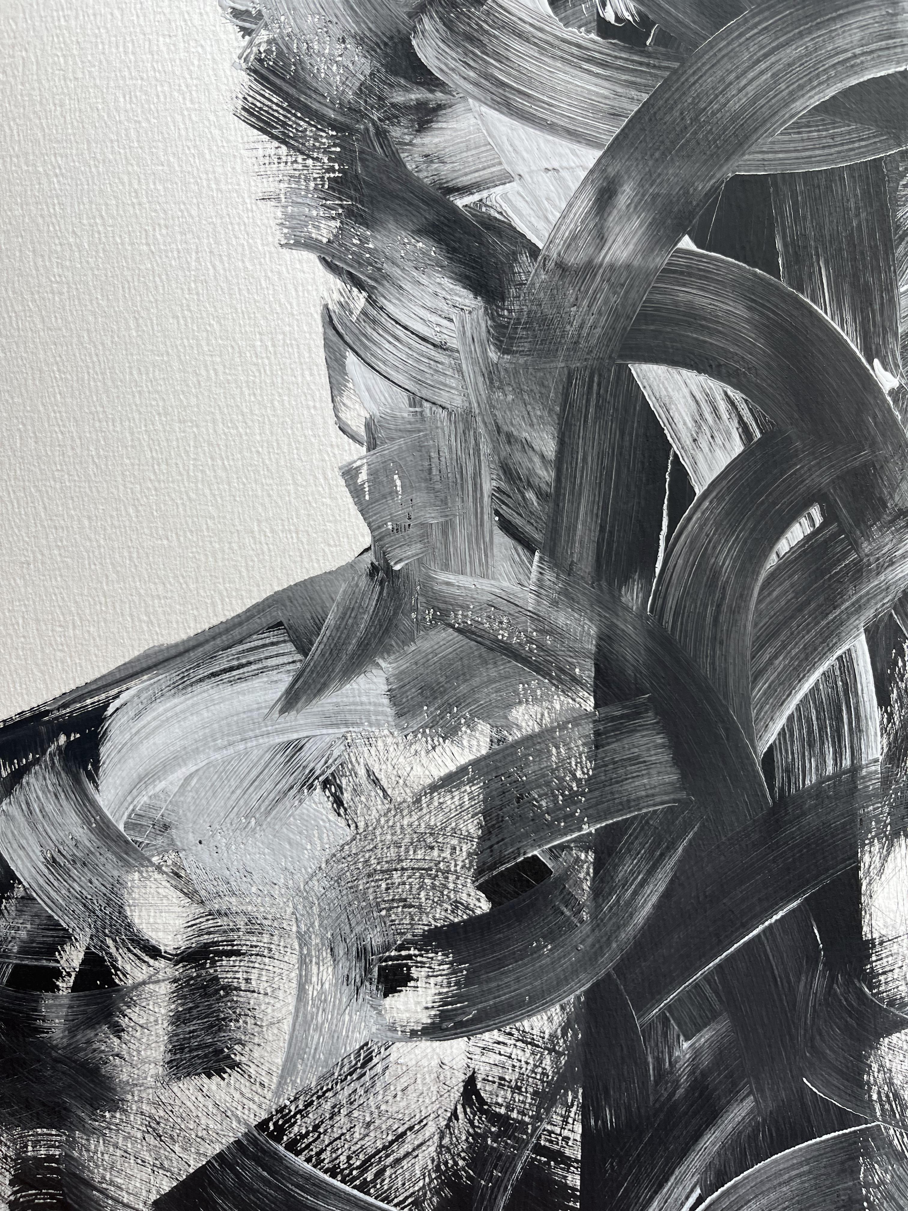 Iñaki Moreno Abstraktes Gemälde 2022 Acrylfarbe Breite 73 Höhe 93 Tiefe 4 (Handbemalt) im Angebot