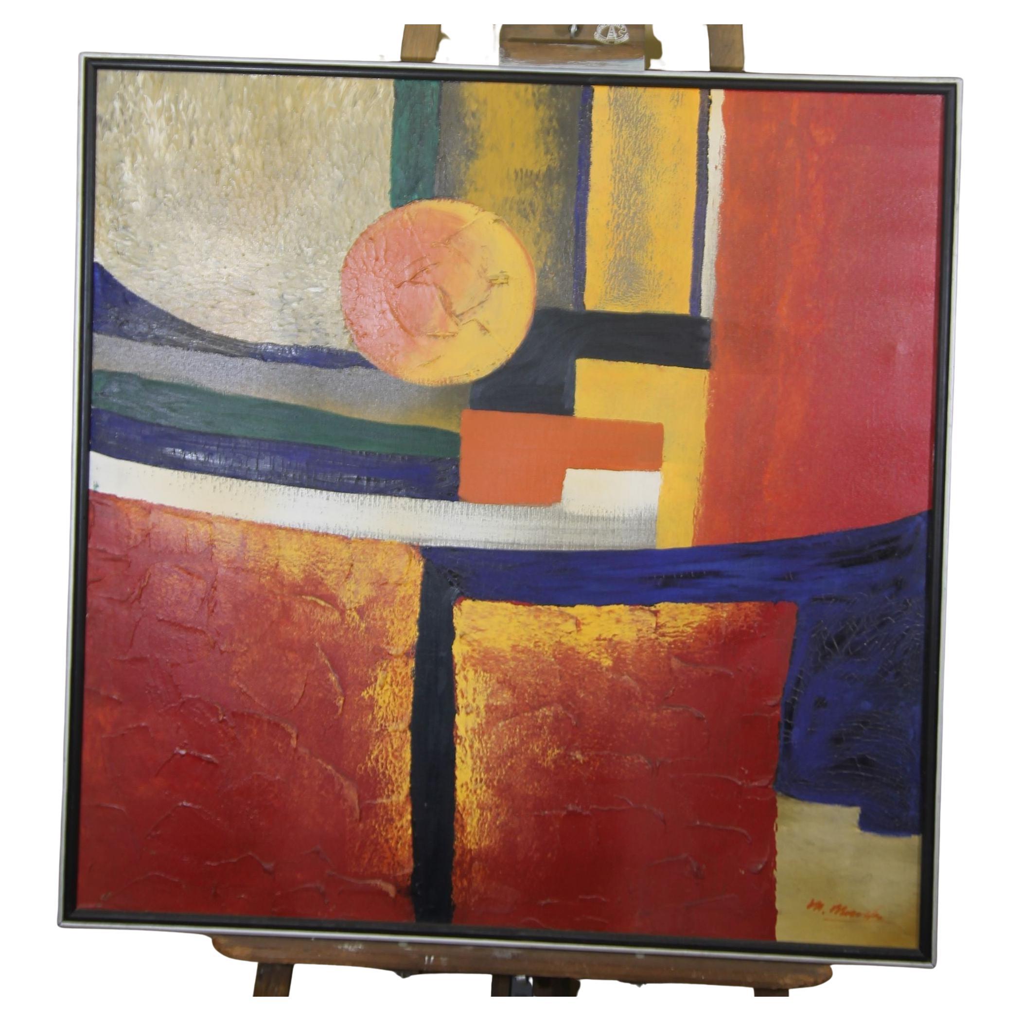 Abstract Painting by Italian Artist M. Monso For Sale