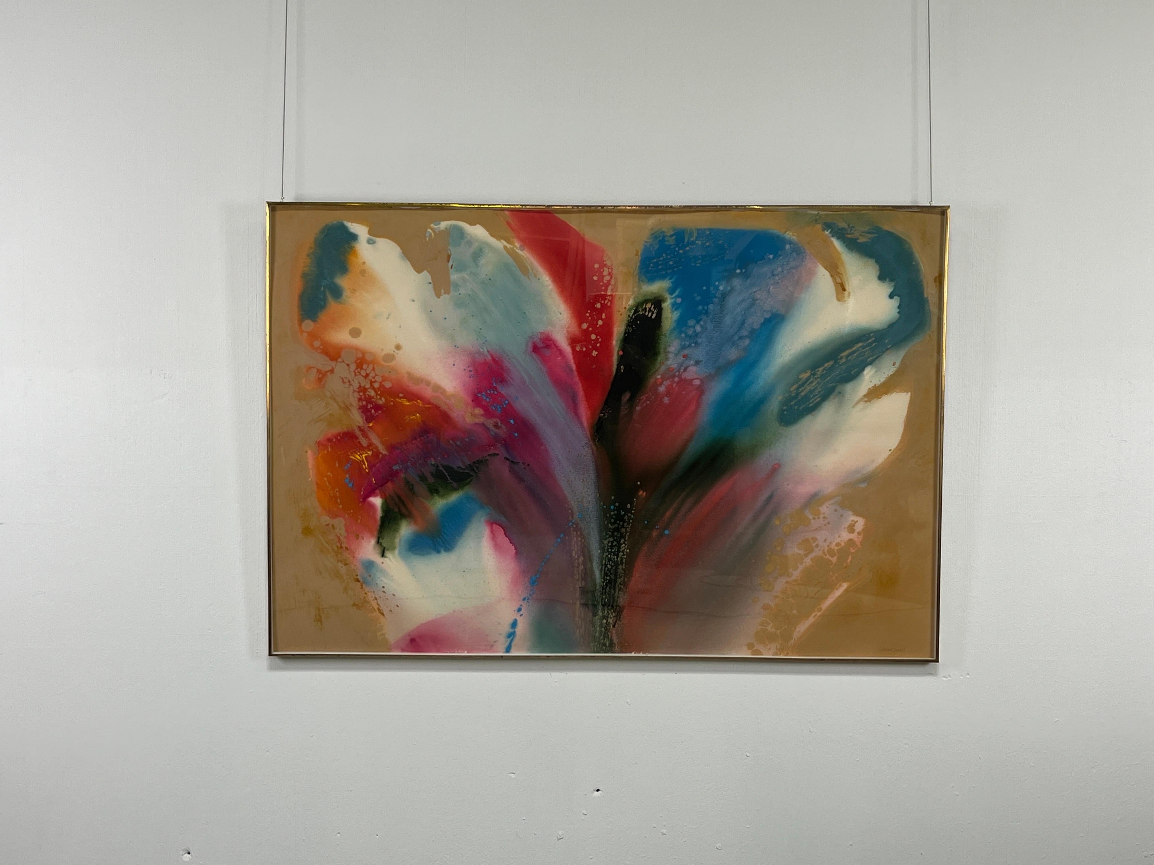 Known as an abstract colorist, Lamar Briggs (American, 1935-2015) began experimenting with acrylic paints in the early 1970's. In this undated work on paper he's thinned his medium down almost to the point of transparency, creating a free-flowing
