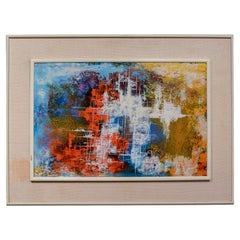 Used Abstract Painting by Mexican Artist Leonardo Nierman