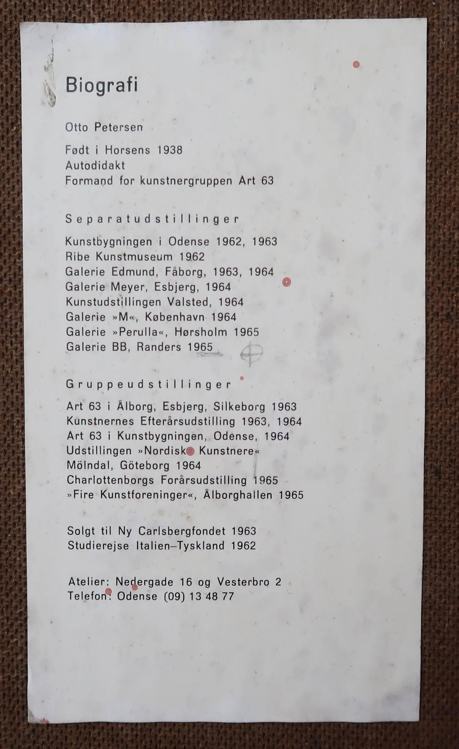 Abstraktes Gemälde von Otto Petersen, Dänemark. 1965 (Gemalt) im Angebot