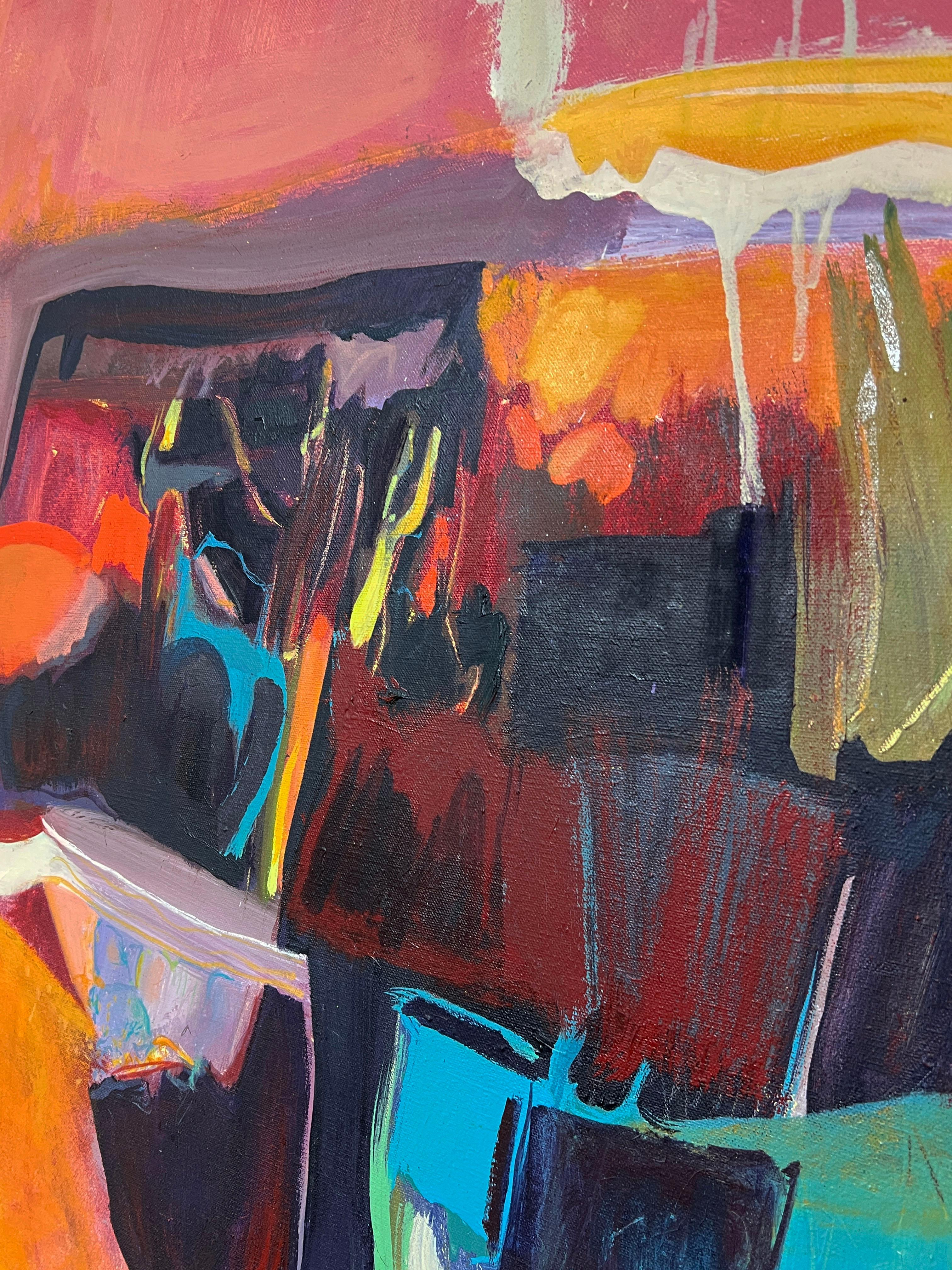 Mid-Century moderno Quadro astratto dell'artista di San Antonio Myers, 