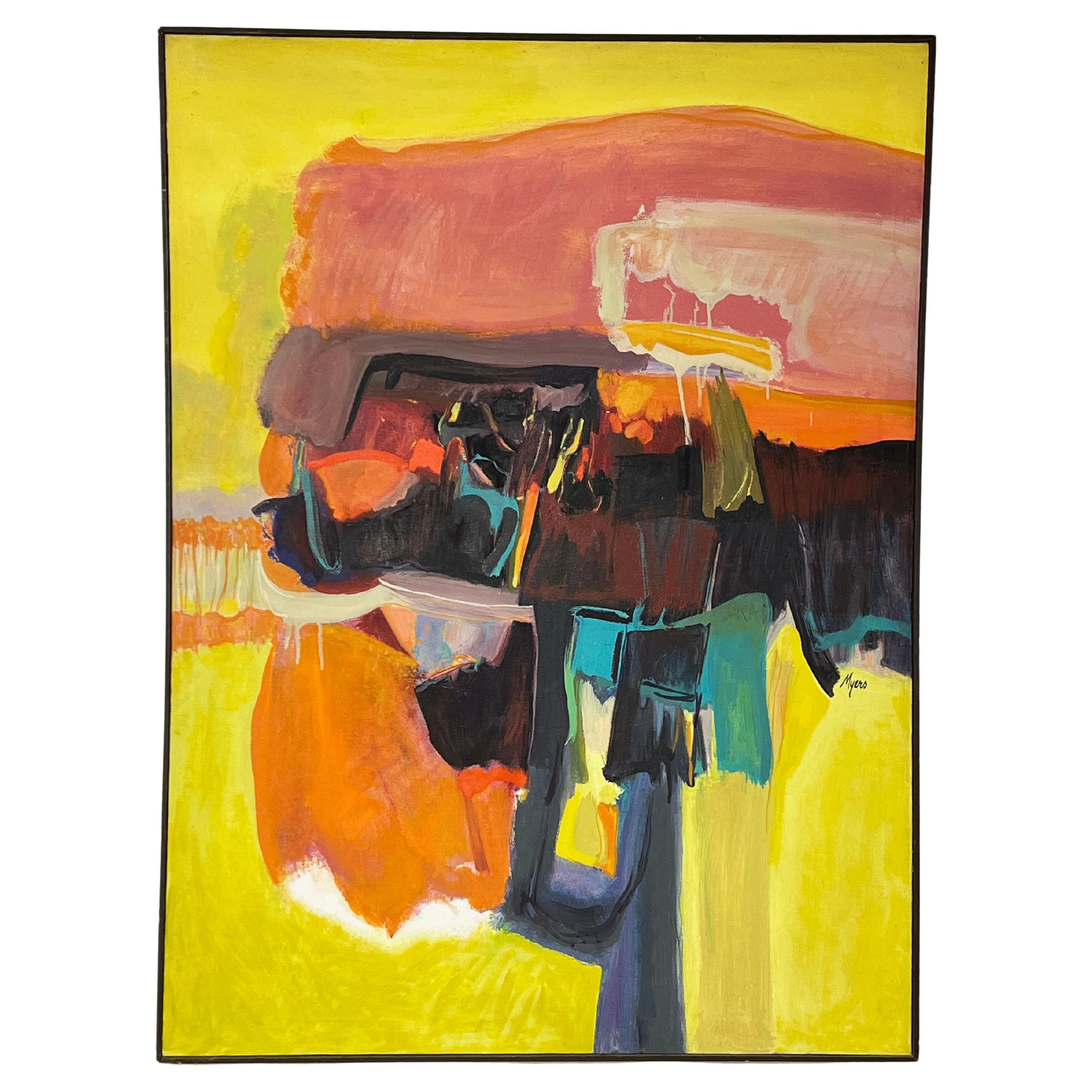 Quadro astratto dell'artista di San Antonio Myers, "Indian Summer", Ca. 1970s in vendita