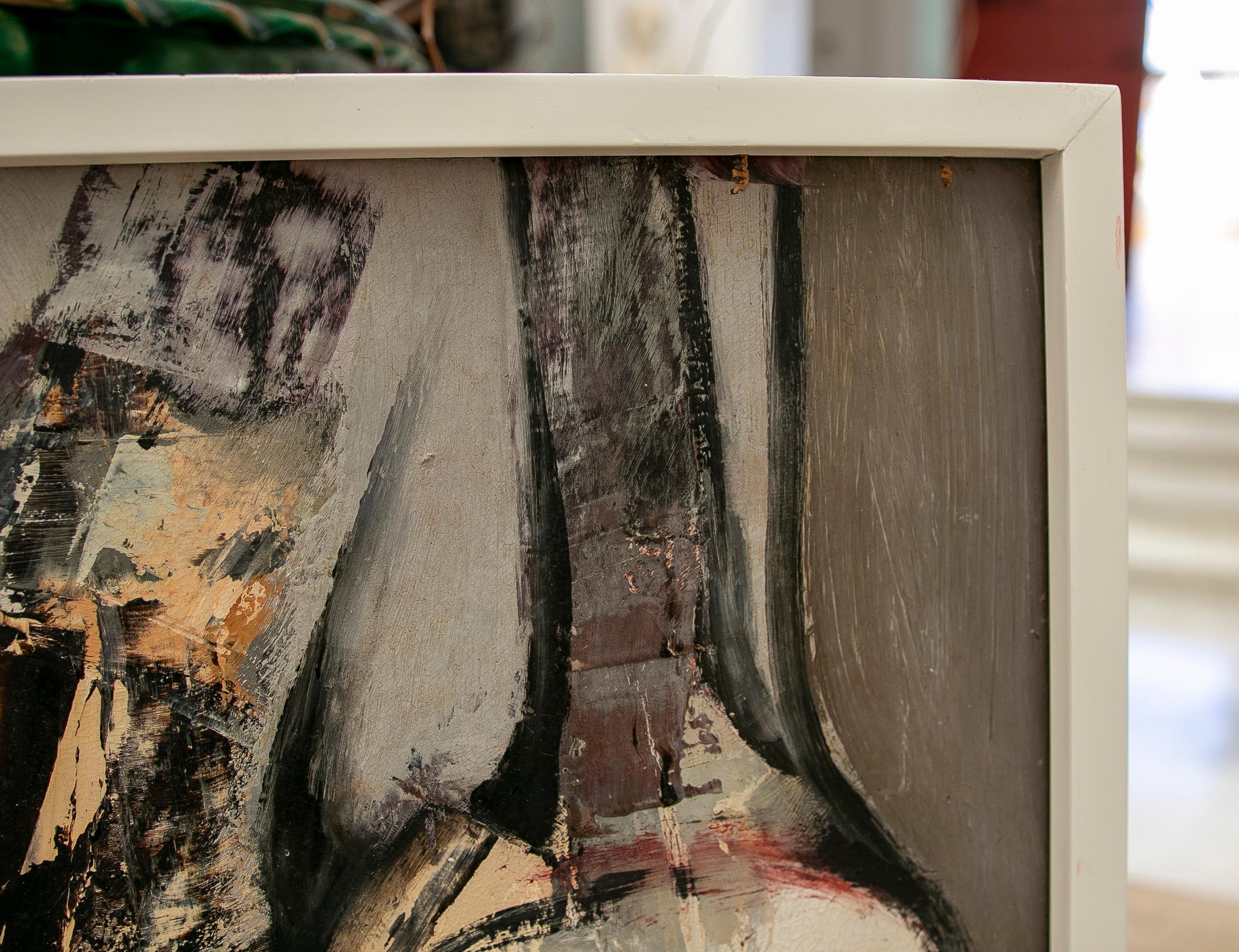 Abstract Painting by the Artist Abel Cuerda, Signed and Dated Year 1991
Measurements with frame: 52x67x4cm.