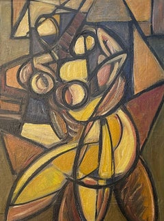 Abstract Painting, Dutch School, Signed STM, 1930s, Framed Art