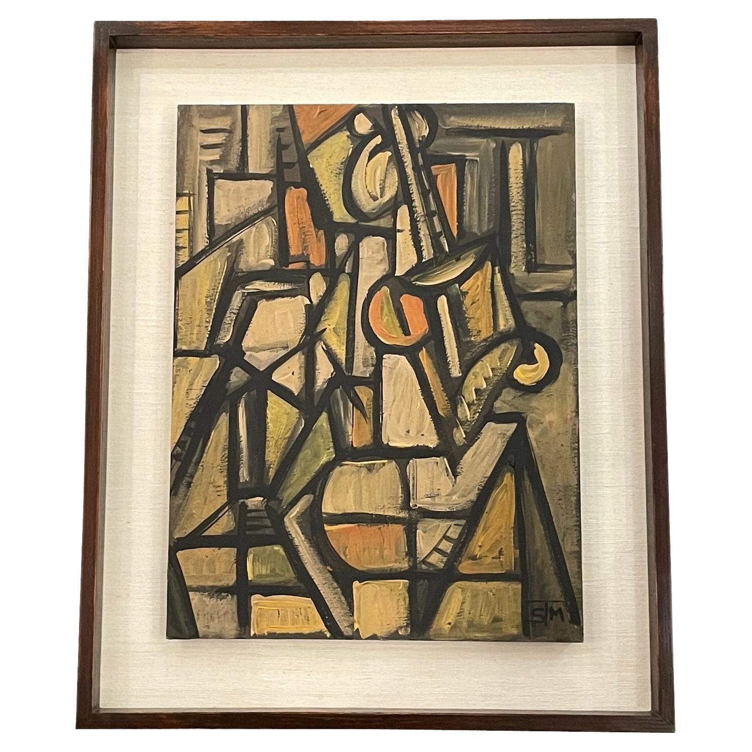 Abstract Painting by the Dutch School of Art, Holland, 1930s For Sale