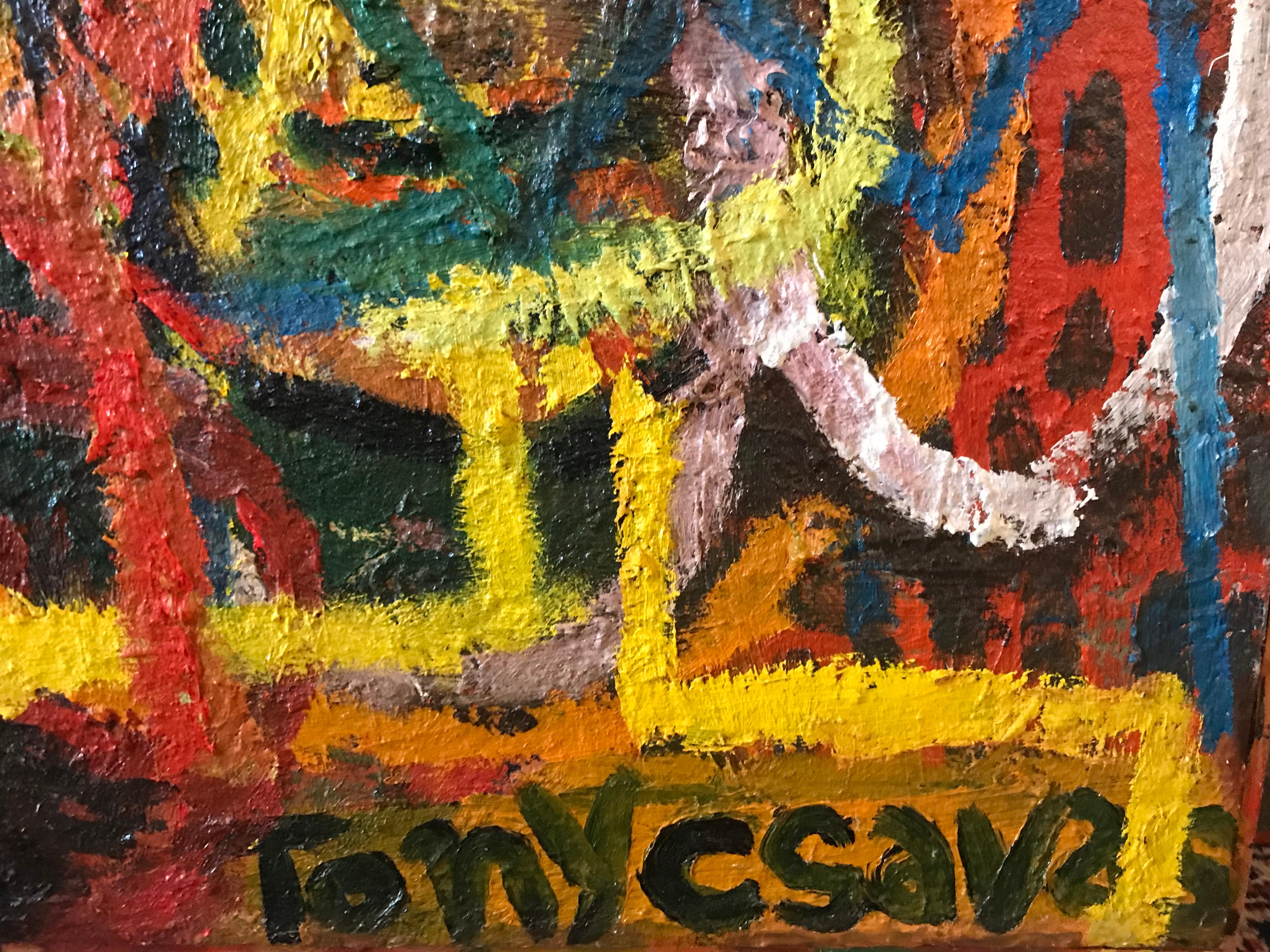 Abstract Oil Painting by Tony Csavas In Good Condition In Pasadena, CA