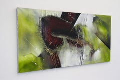 Abstract Painting "Crawfish vs. Turtle", Acrylic On Canvas by MS, Austria 2021