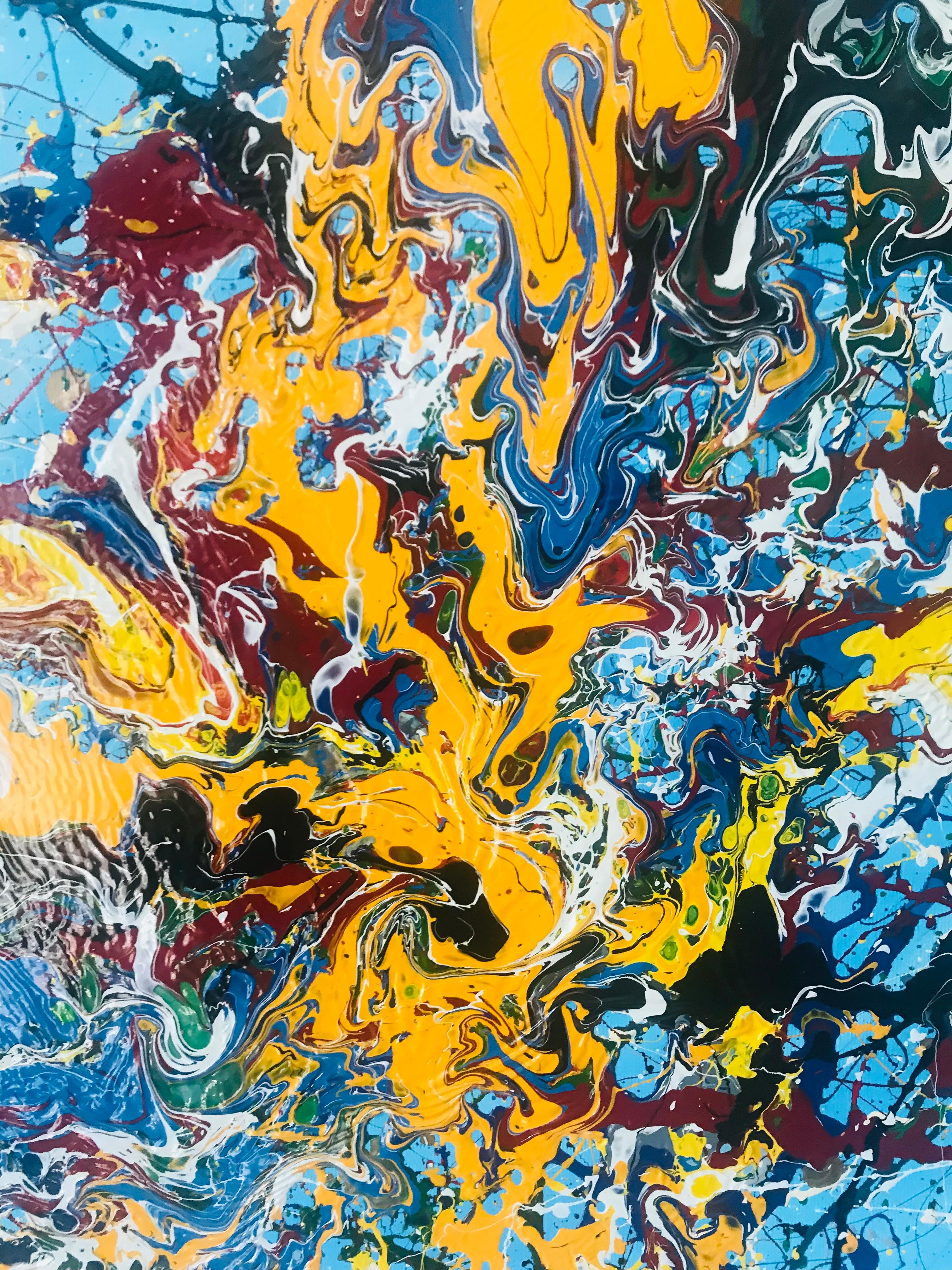 Modern Abstract Painting Dios 2015 Acrylic on Canvas For Sale