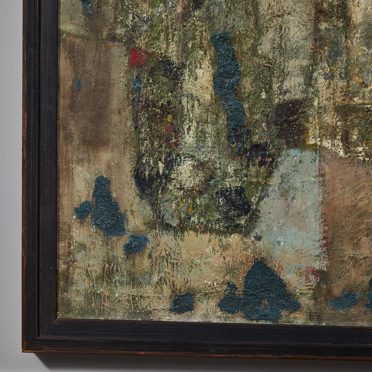 Canvas 1950s Large French Abstract Painting
