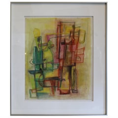 Pastel and Pencil Abstract Painting