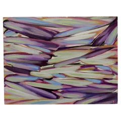 Pintura abstracta en lila, violeta, azul cielo y verde menta, finales del siglo XX