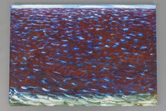 Abstract Painting in Violet, Blue and White, Late 20th Century