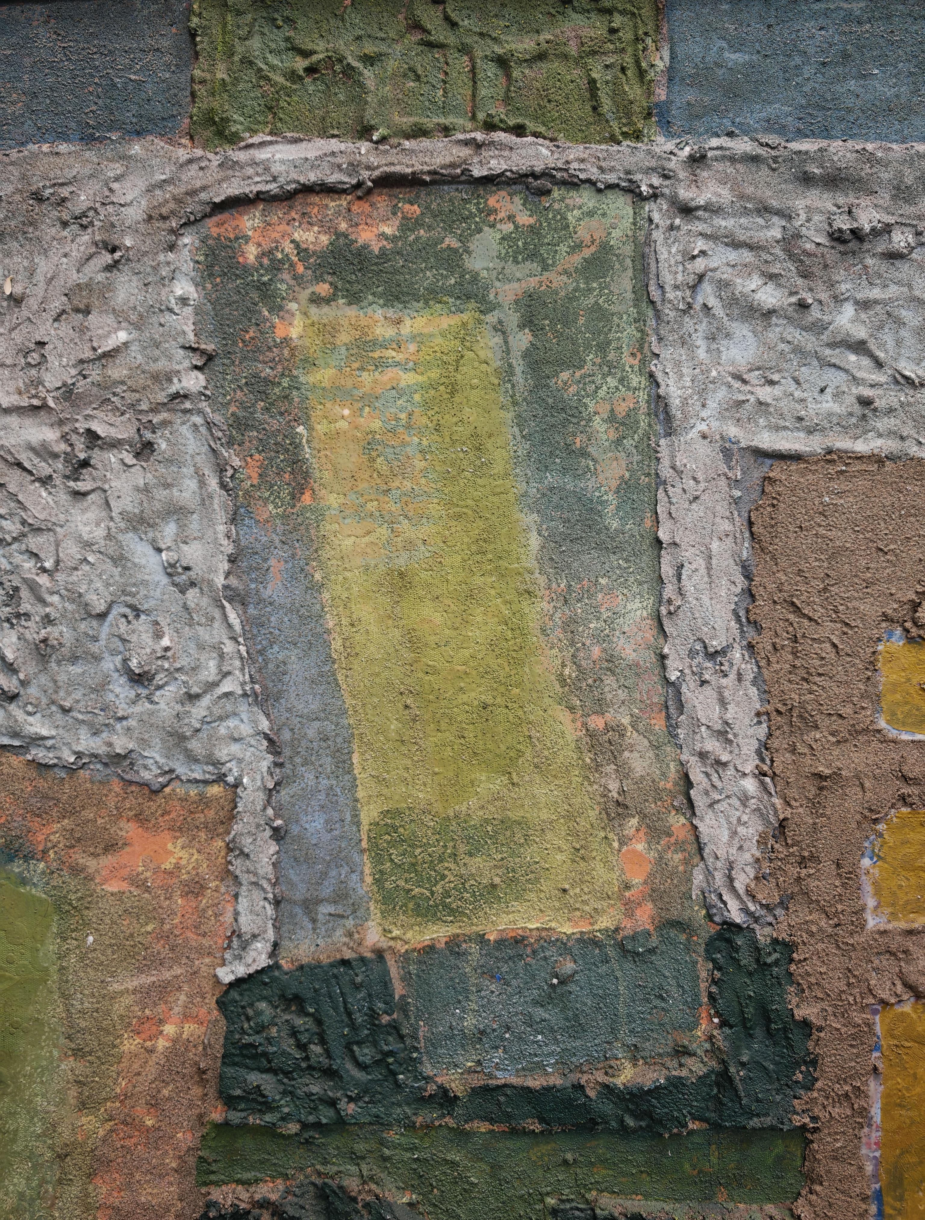 Fine XX secolo Pittura astratta, Informale, Olio, malta e cartone duro, Jugoslavia anni '70 in vendita
