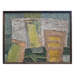 Abstract painting, Informalism, Oil Mortar and Hardboard, Yugoslavia 1970s