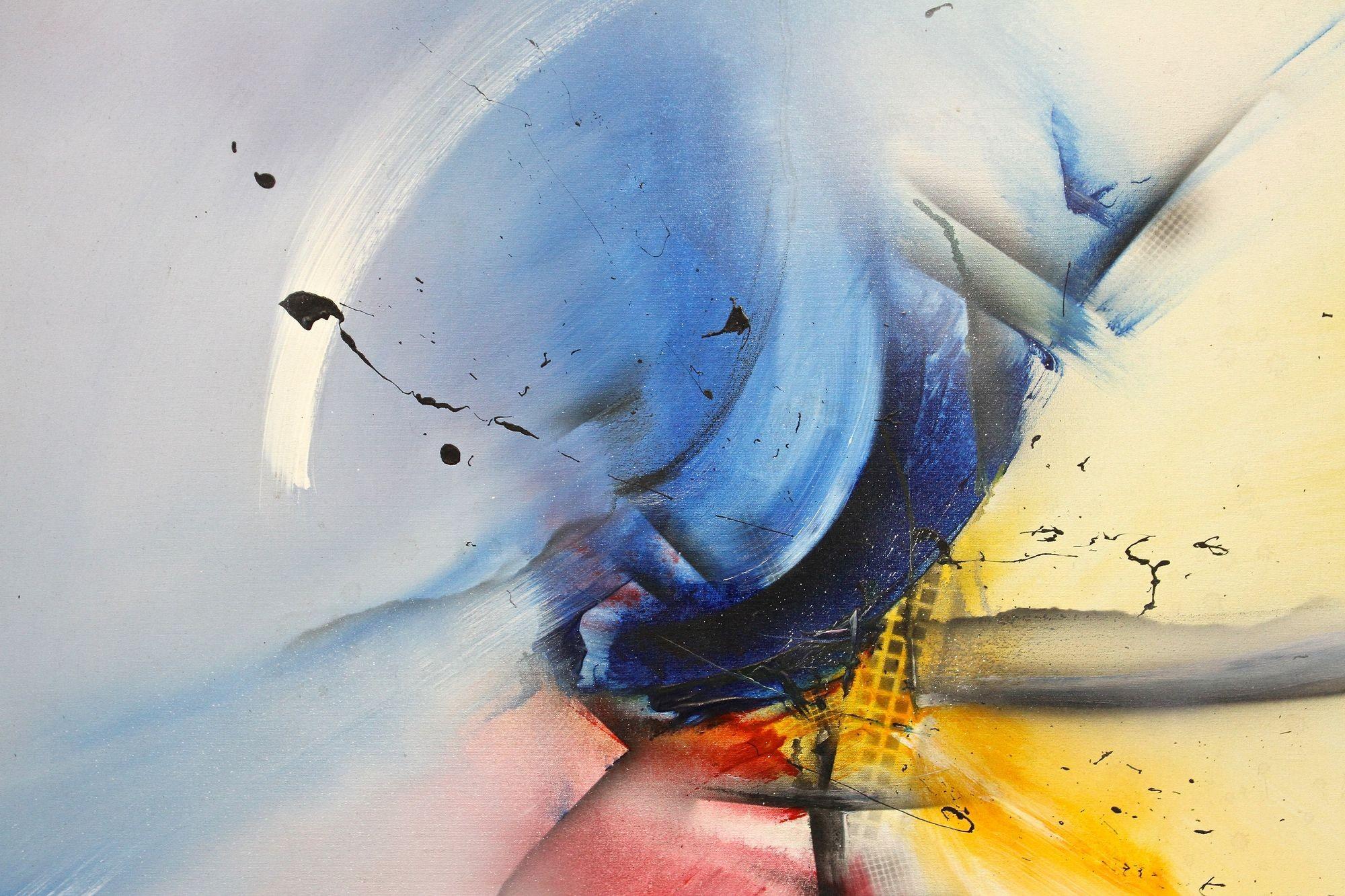 Abstraktes Gemälde „Mechansims der Tiefe“, Acryl auf Leinwand von MS, Österreich 2008 (Handbemalt) im Angebot
