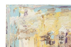 Abstract Painting of Black Squares with Blue and Yellow Strokes