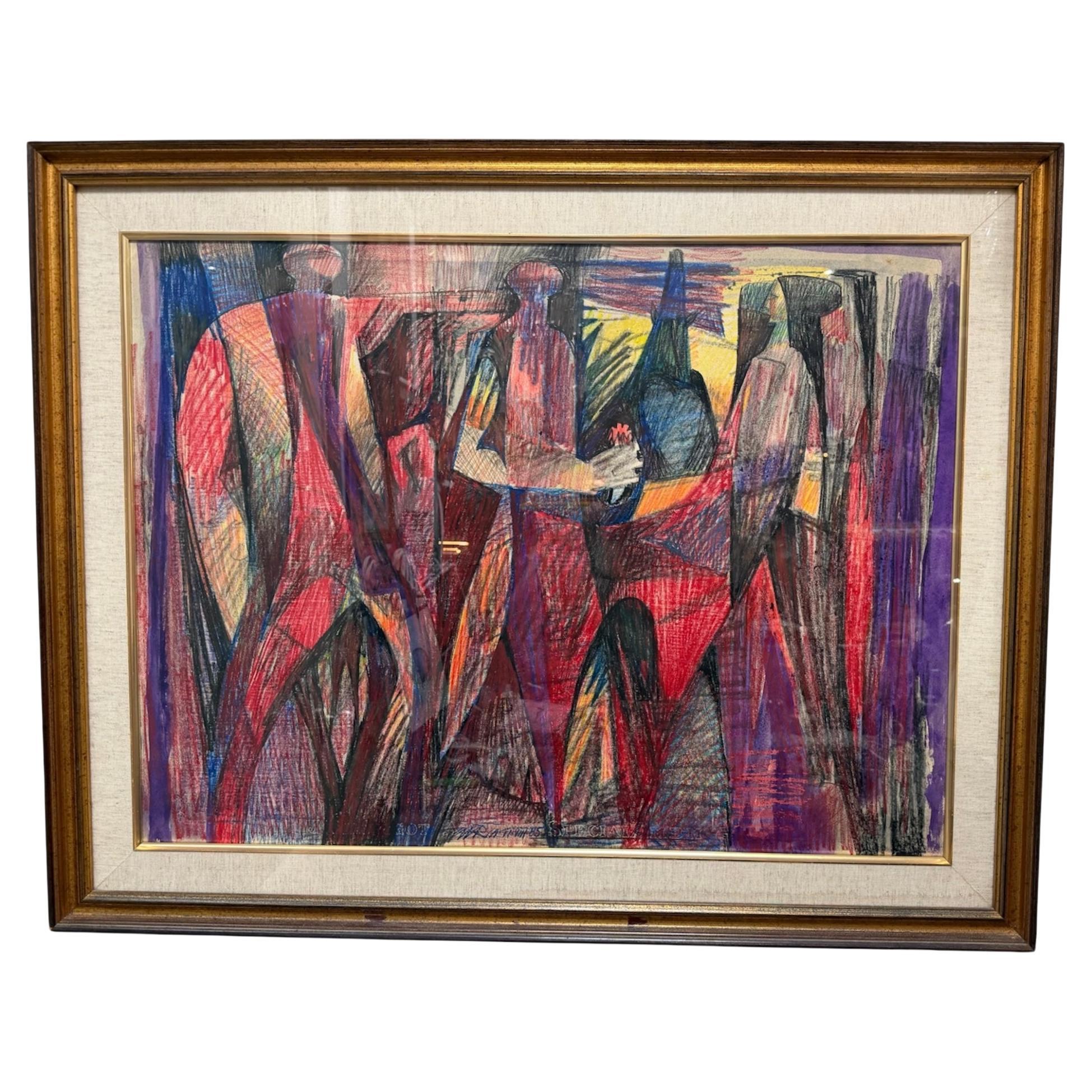 Abstract Painting Of Human Figures By Augusto Marin