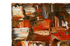 Abstract Painting of Red, Brown, and White Squares