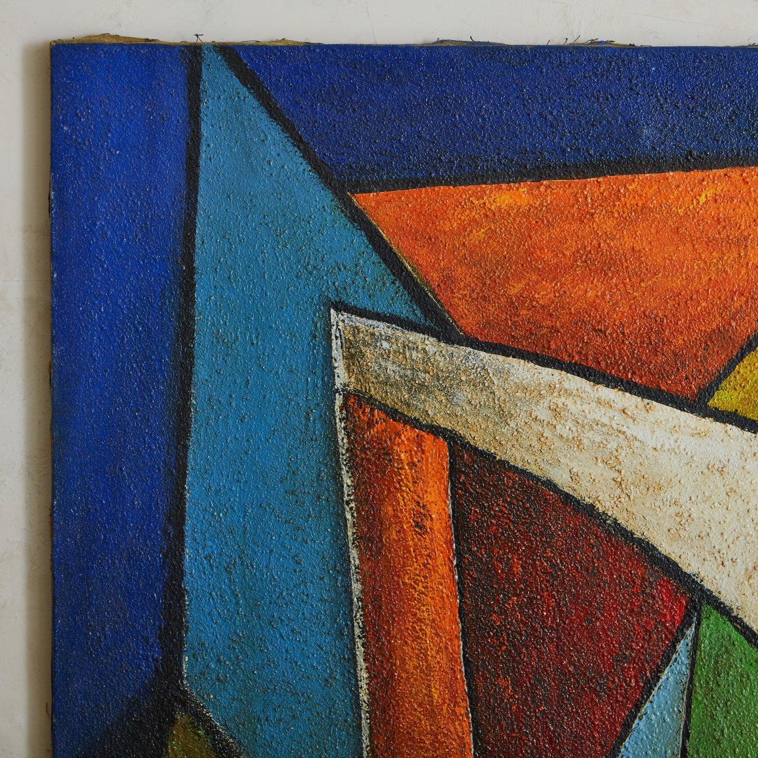 Abstract Painting on Canvas by Attilio Ferracin, Italy 1970 1