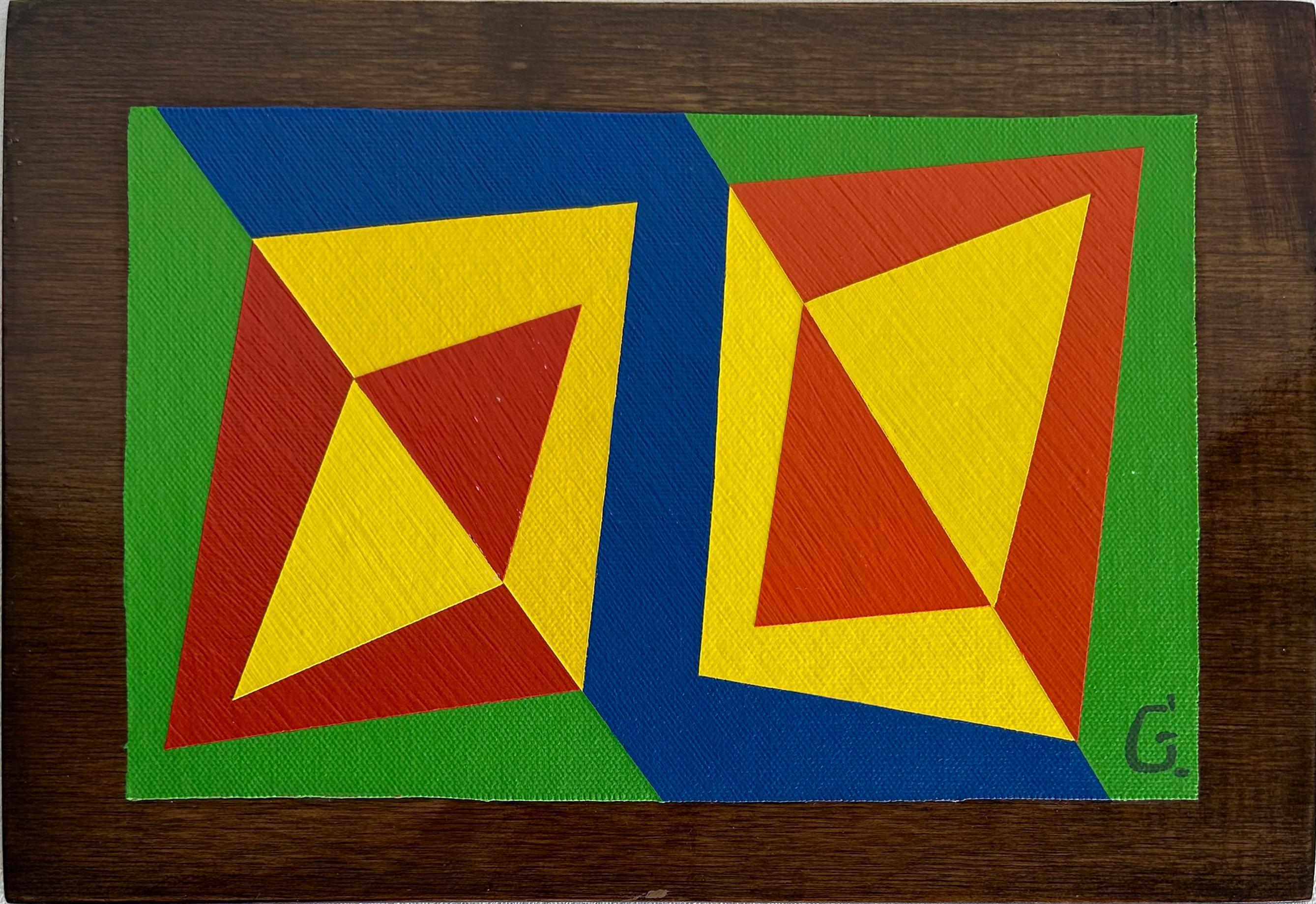 Pintura Abstracta sobre Lienzo Montada en Madera, Caballete, 