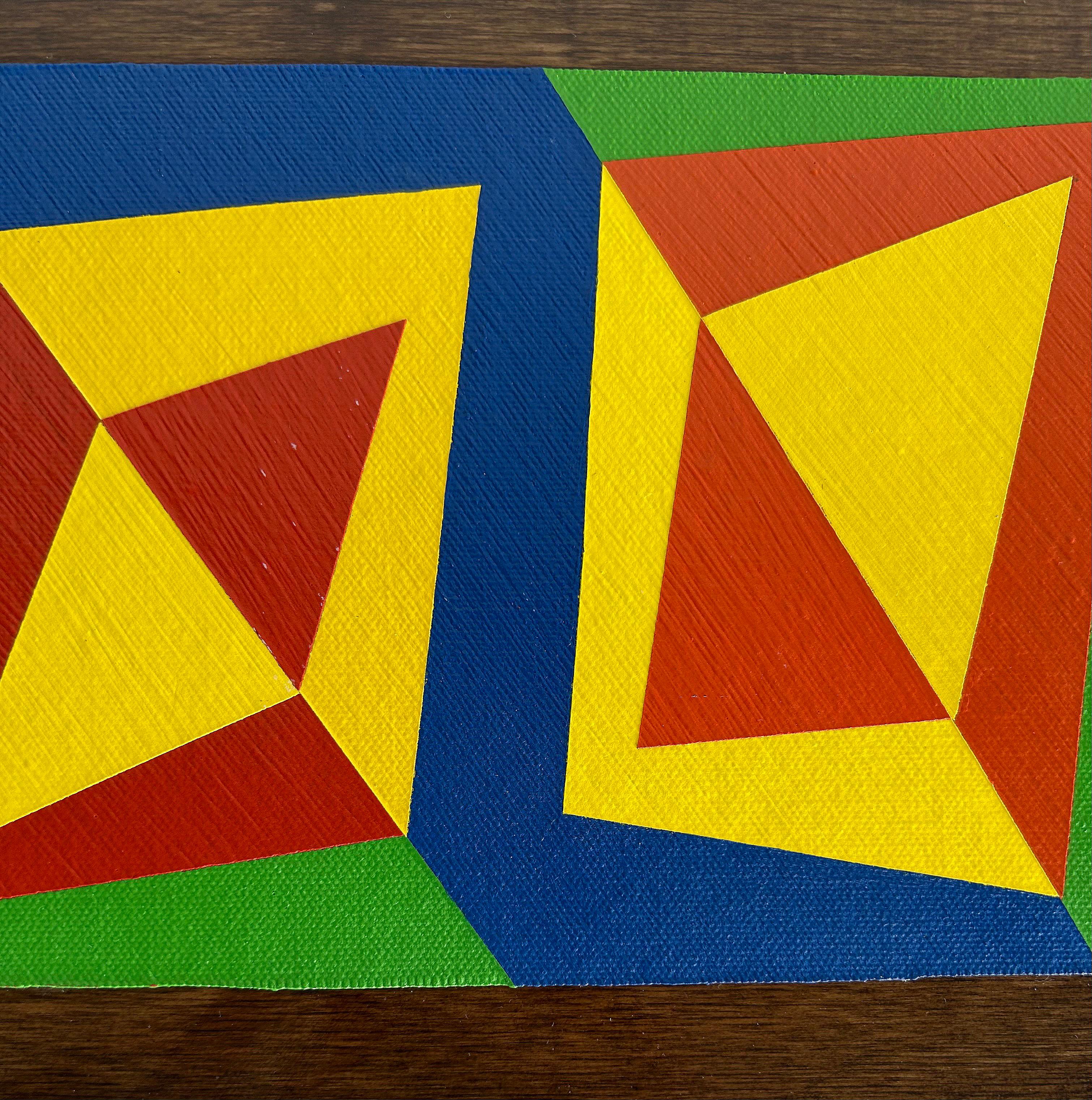 Pintura Abstracta sobre Lienzo Montada en Madera, Caballete, 