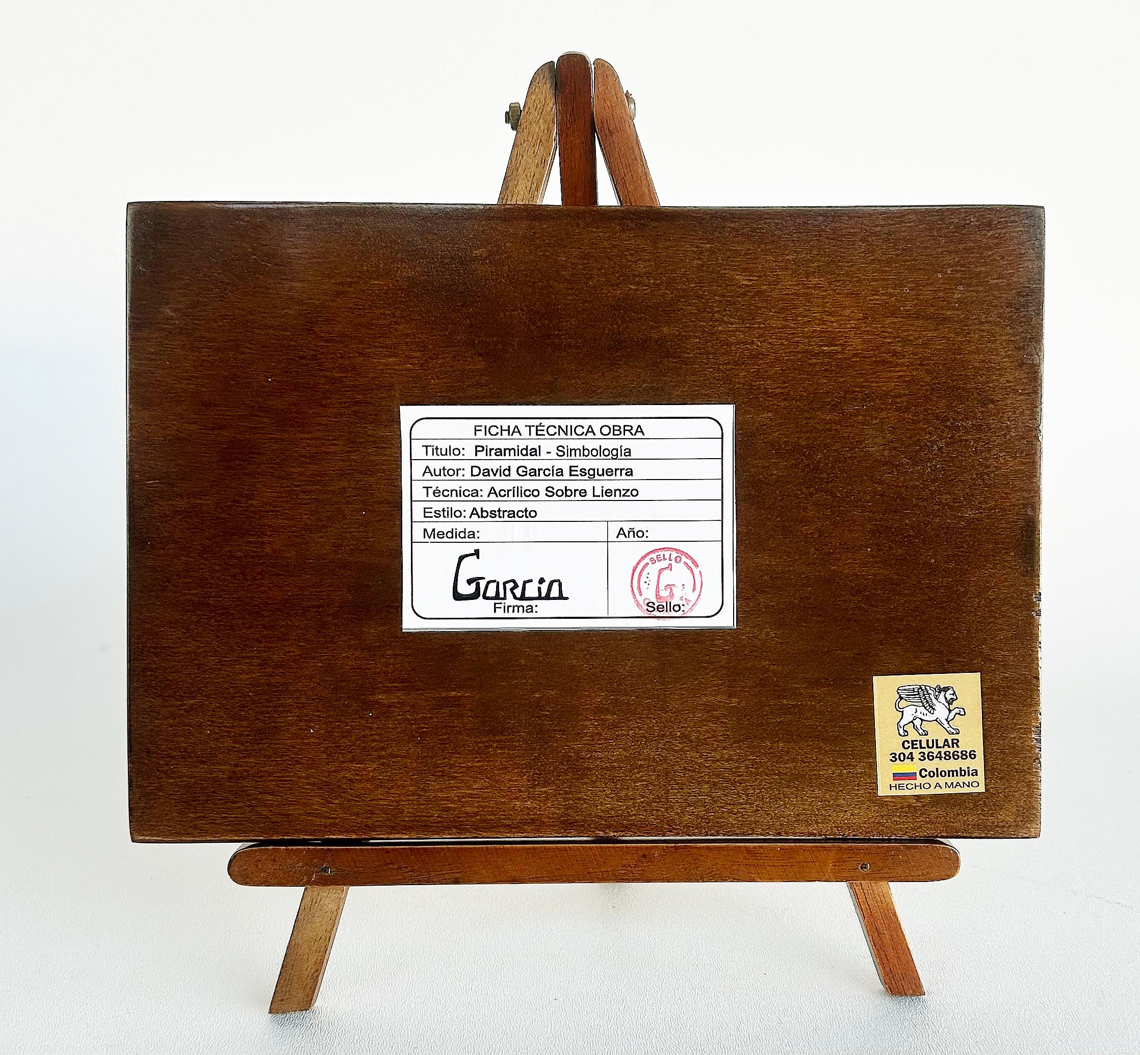 Pintura Abstracta sobre Lienzo Montada en Madera, Caballete, 