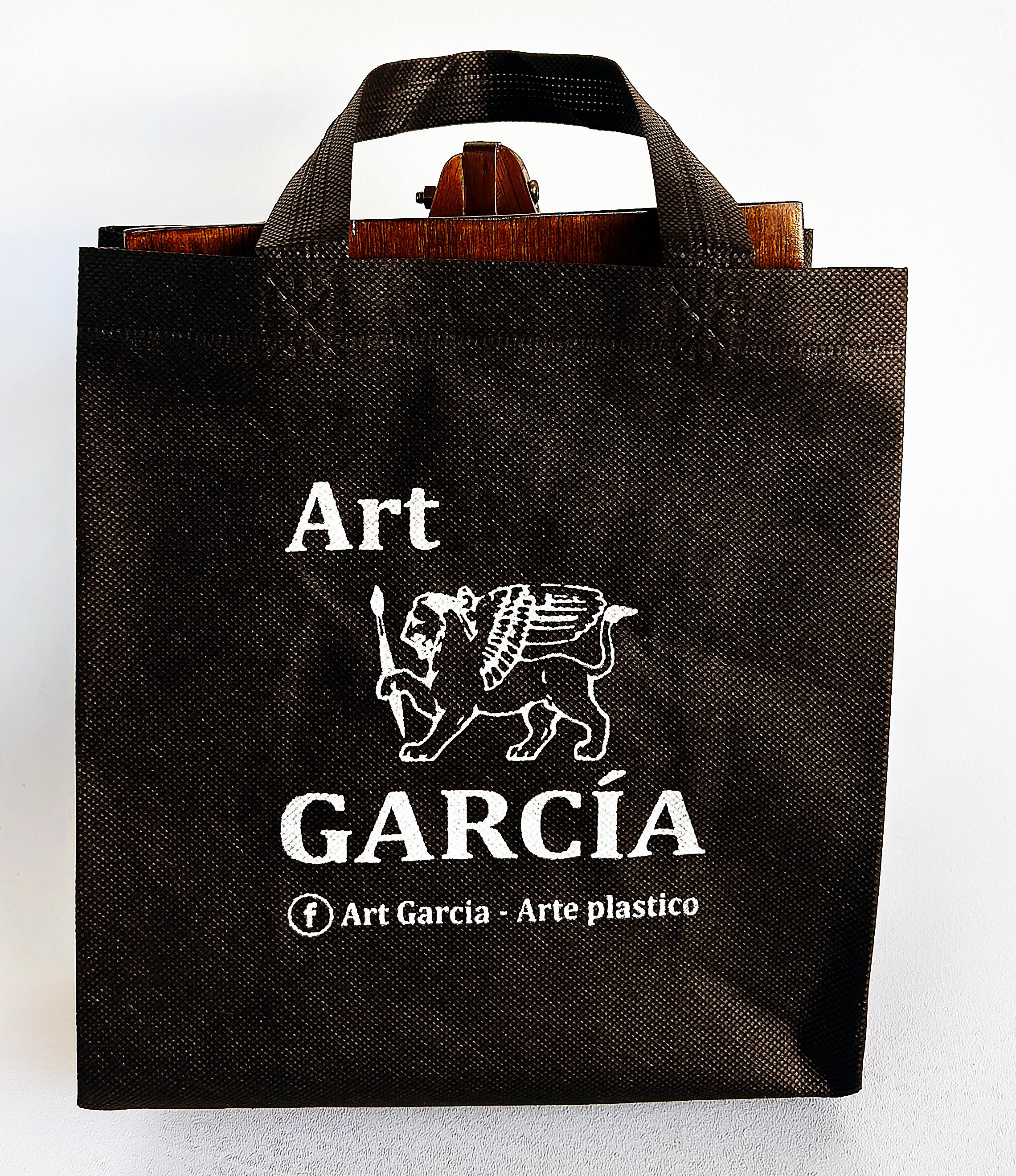 Abstract Painting on Canvas Mounted on Wood, Easel Titled 