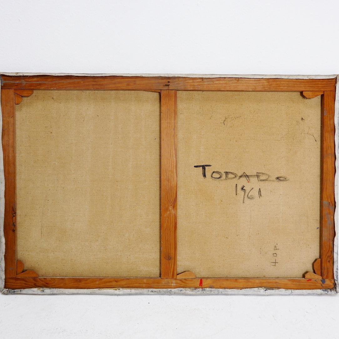 Abstract Painting on canvas signed and dated - Todaro 1961 For Sale 9