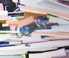 Mid-Century Modern Abstract Painting on Cardboard, Unsigned