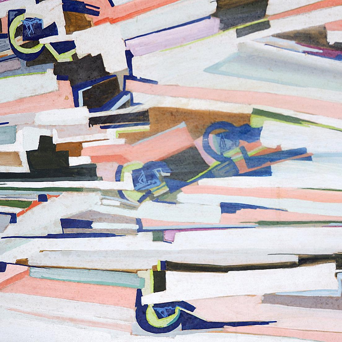 Mid-Century moderno Pittura astratta su cartone - non firmata - 20° secolo in vendita