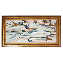 Abstract painting on cardboard - unsigned - 20th